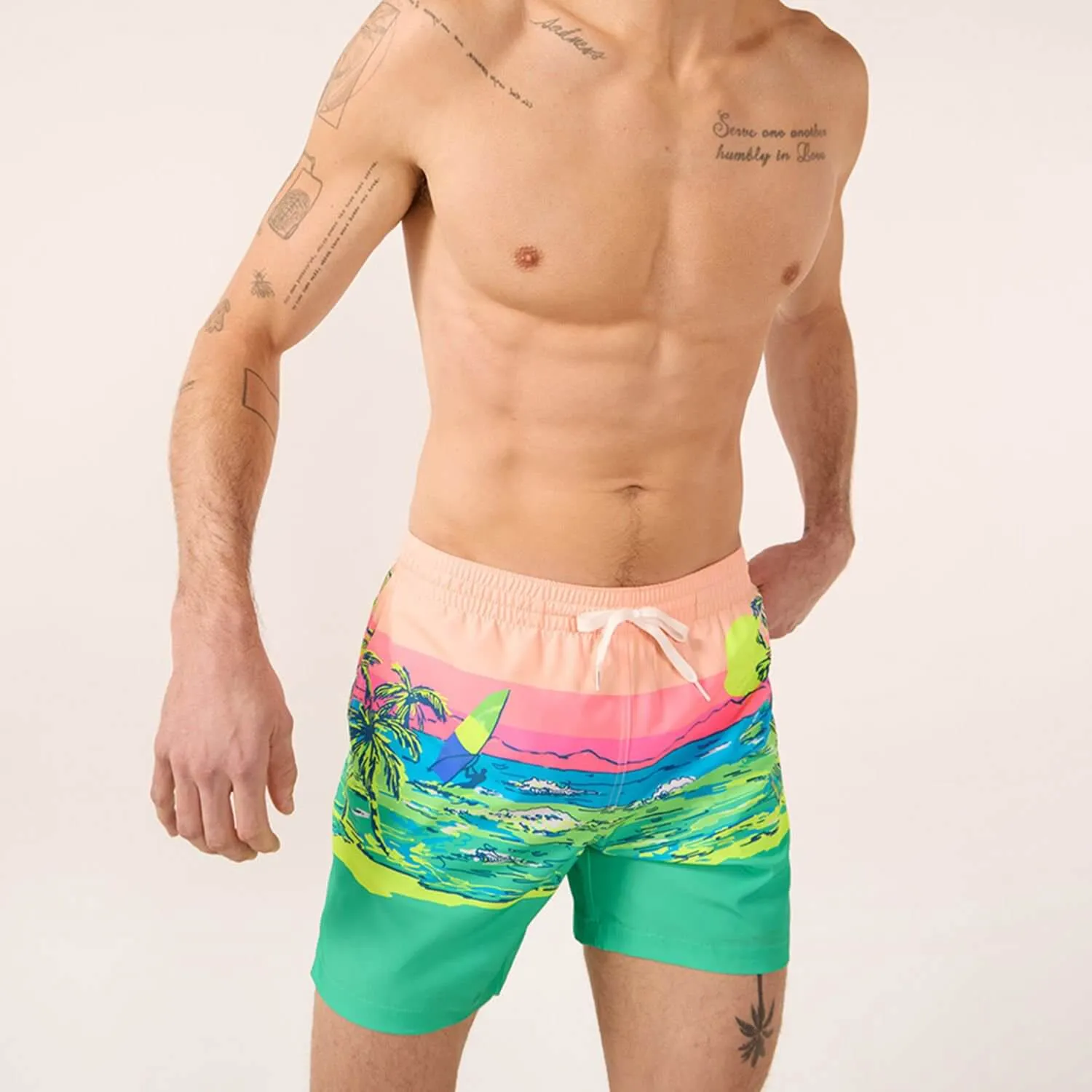 Herren Johnnie-O Chubbies 5,5-Zoll The Coastals Badeshorts - Petrol
