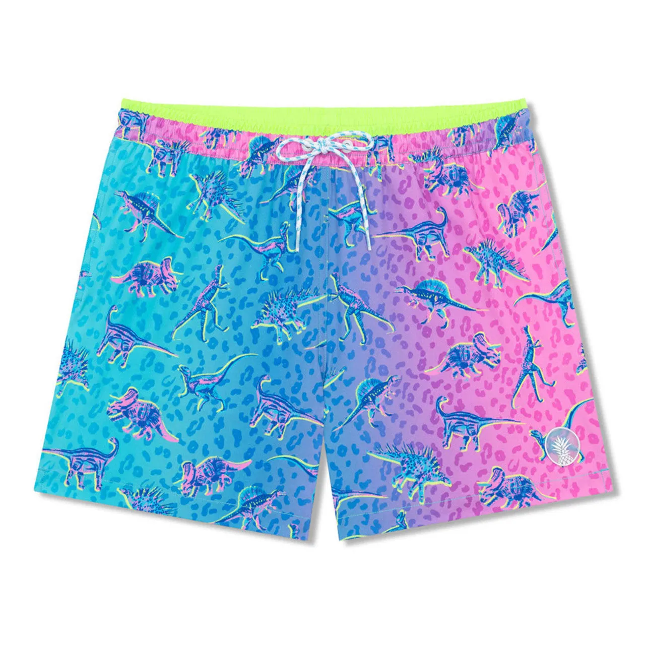 Herren Johnnie-O Chubbies 5,5-Zoll The Dino Delights Badeshorts - Türkis/Aqua