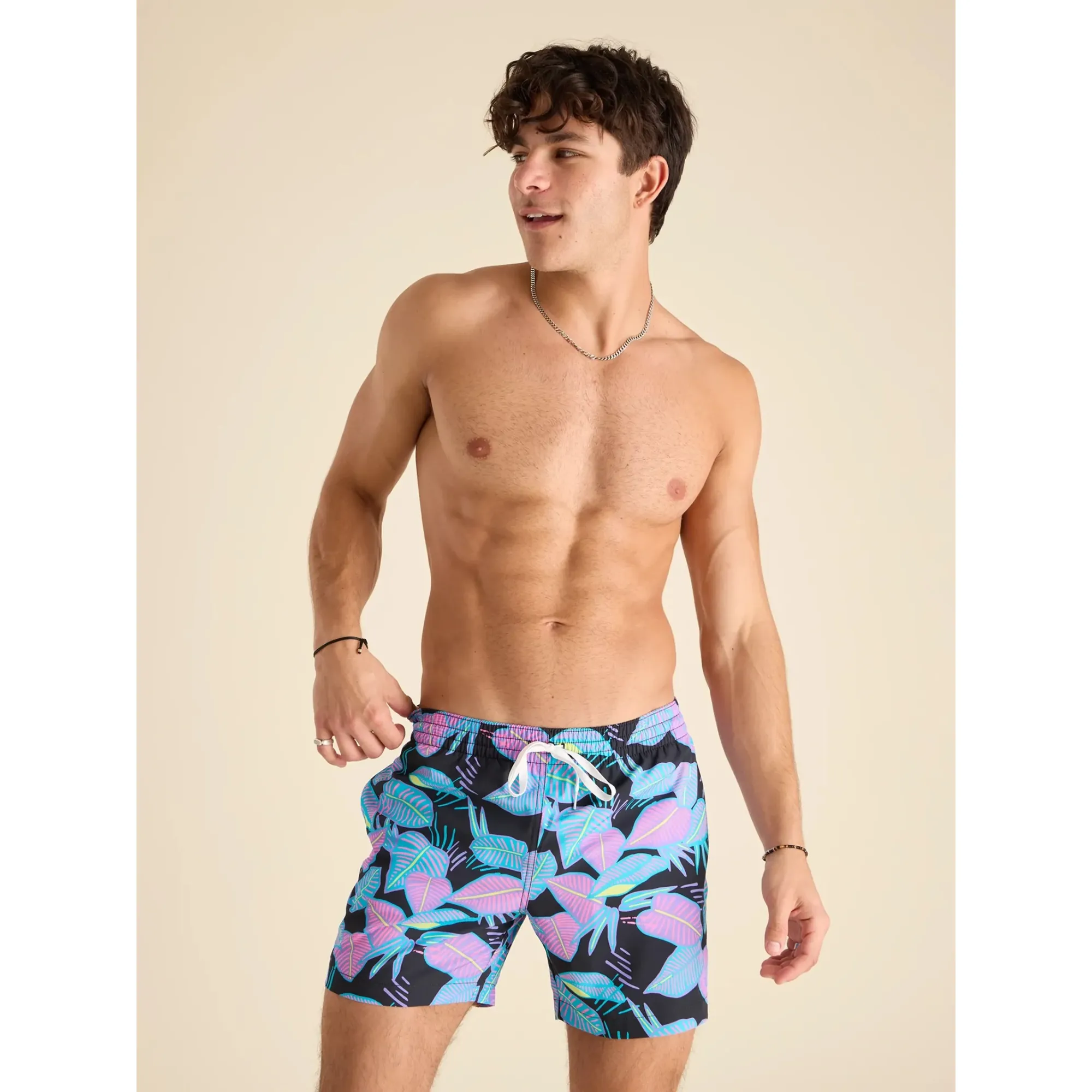 Herren Johnnie-O Chubbies 5,5-Zoll The Fluorescent Funk Badeshorts - Schwarz