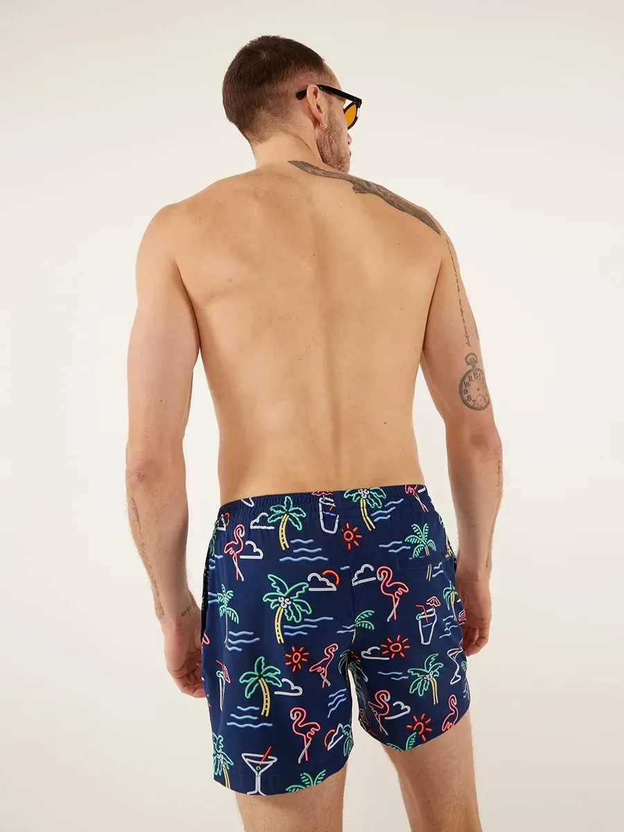 Herren Johnnie-O Chubbies 5,5-Zoll The Neon Lights Badeshorts - Marine