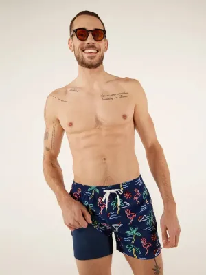 Herren Johnnie-O Chubbies 5,5-Zoll The Neon Lights Badeshorts - Marine