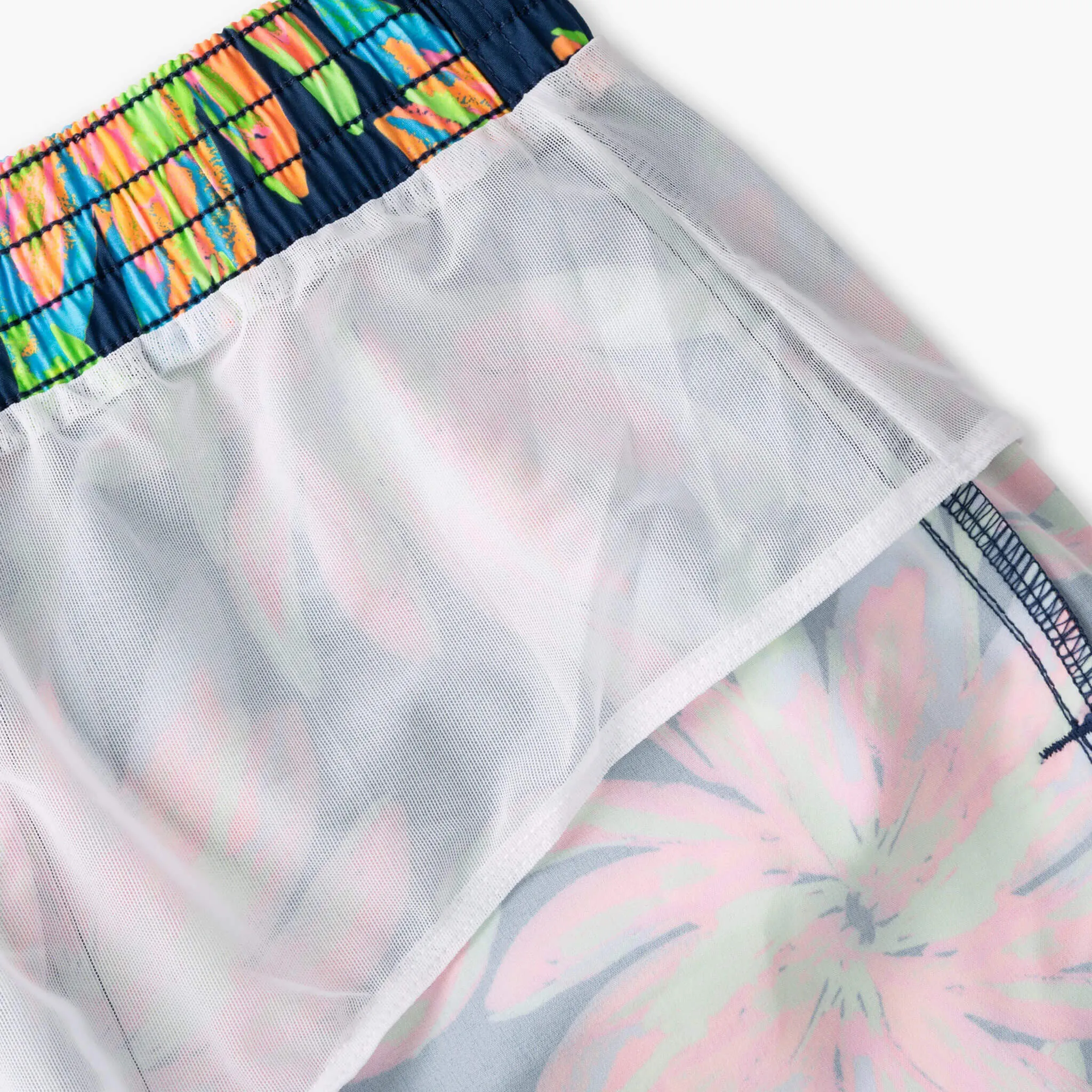 Mens Johnnie-O Chubbies 5,5-Zoll The Ocean Flowers Badeshorts - Knallgrün - Musterbasis (Enthält Karos)