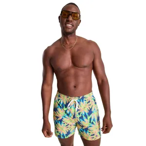 Mens Johnnie-O Chubbies 5,5-Zoll The Ocean Flowers Badeshorts - Knallgrün - Musterbasis (Enthält Karos)