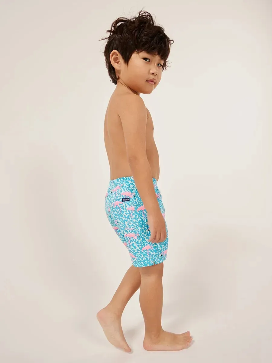 Mens Johnnie-O Chubbies Kinder The Mini Mingos Badehose - Hellblau - Uni