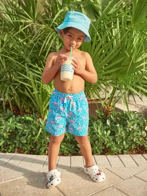 Mens Johnnie-O Chubbies Kinder The Mini Mingos Badehose - Hellblau - Uni