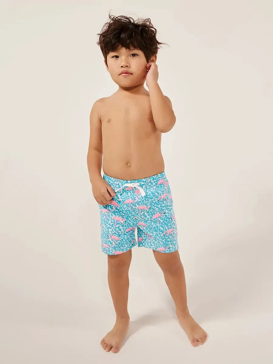 Mens Johnnie-O Chubbies Kinder The Mini Mingos Badehose - Hellblau - Uni