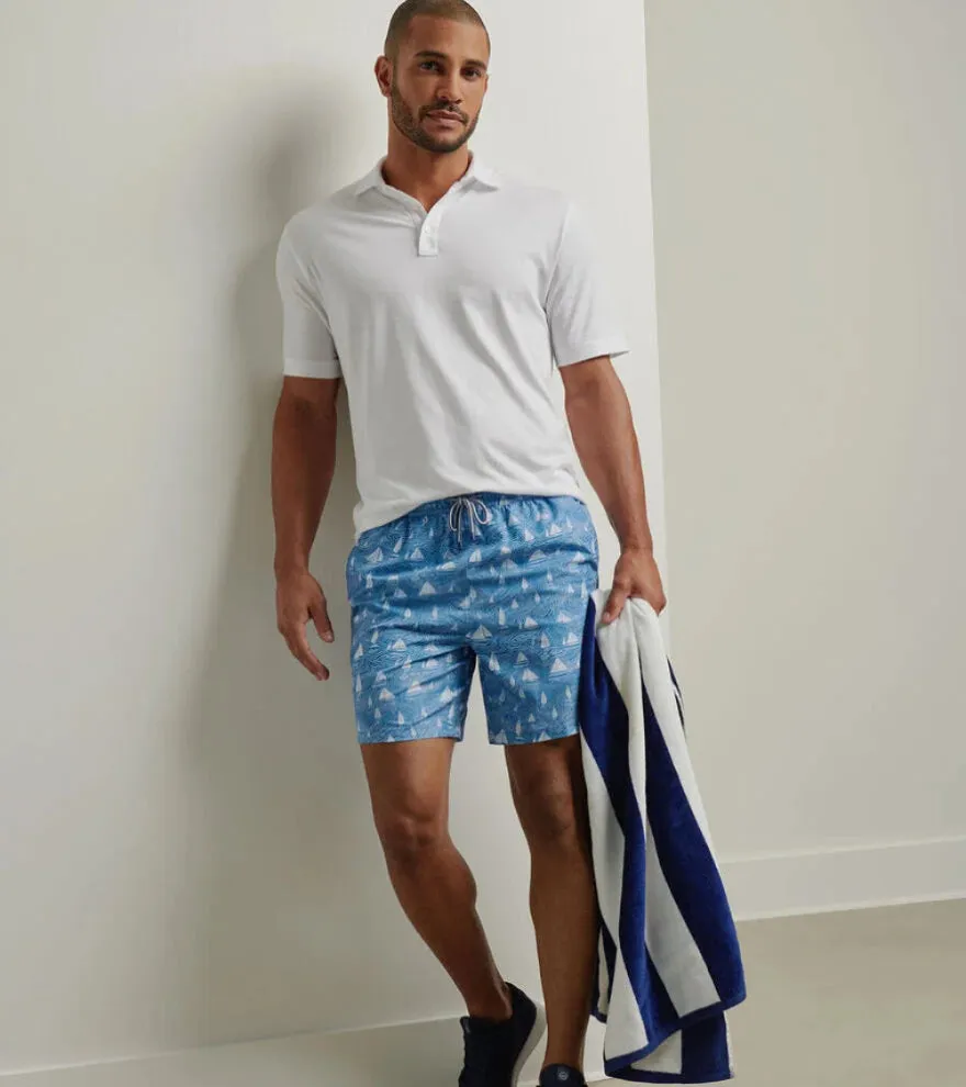 Herren Peter Millar Peter Millar Herren 7-Zoll Set Sail Badeshorts - Brook Blau