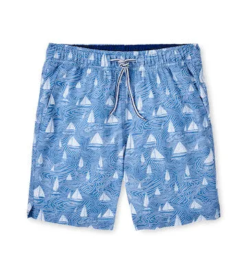 Herren Peter Millar Peter Millar Herren 7-Zoll Set Sail Badeshorts - Brook Blau