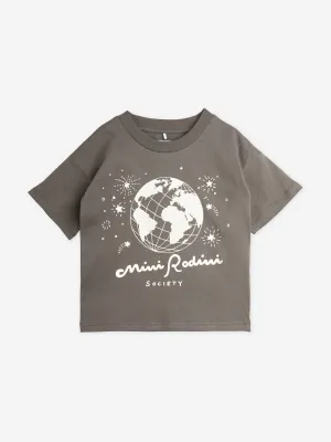 Mini Rodini Boys Society T-Shirt in Grau