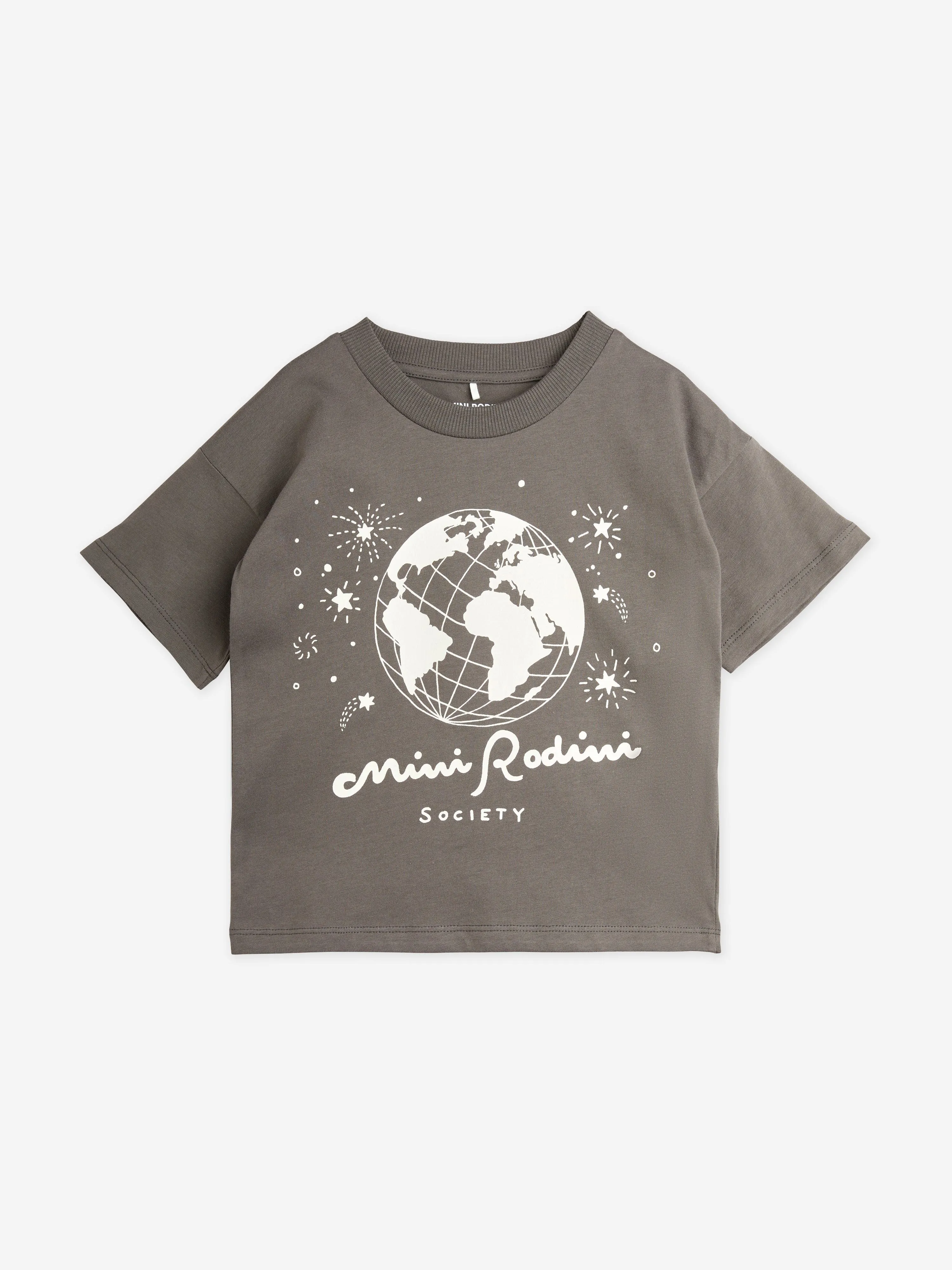 Mini Rodini Boys Society T-Shirt in Grau