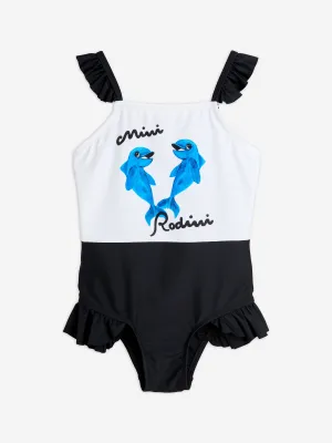 Mini Rodini Mädchen Delfin Rüschen Badeanzug in Mehrfarbig