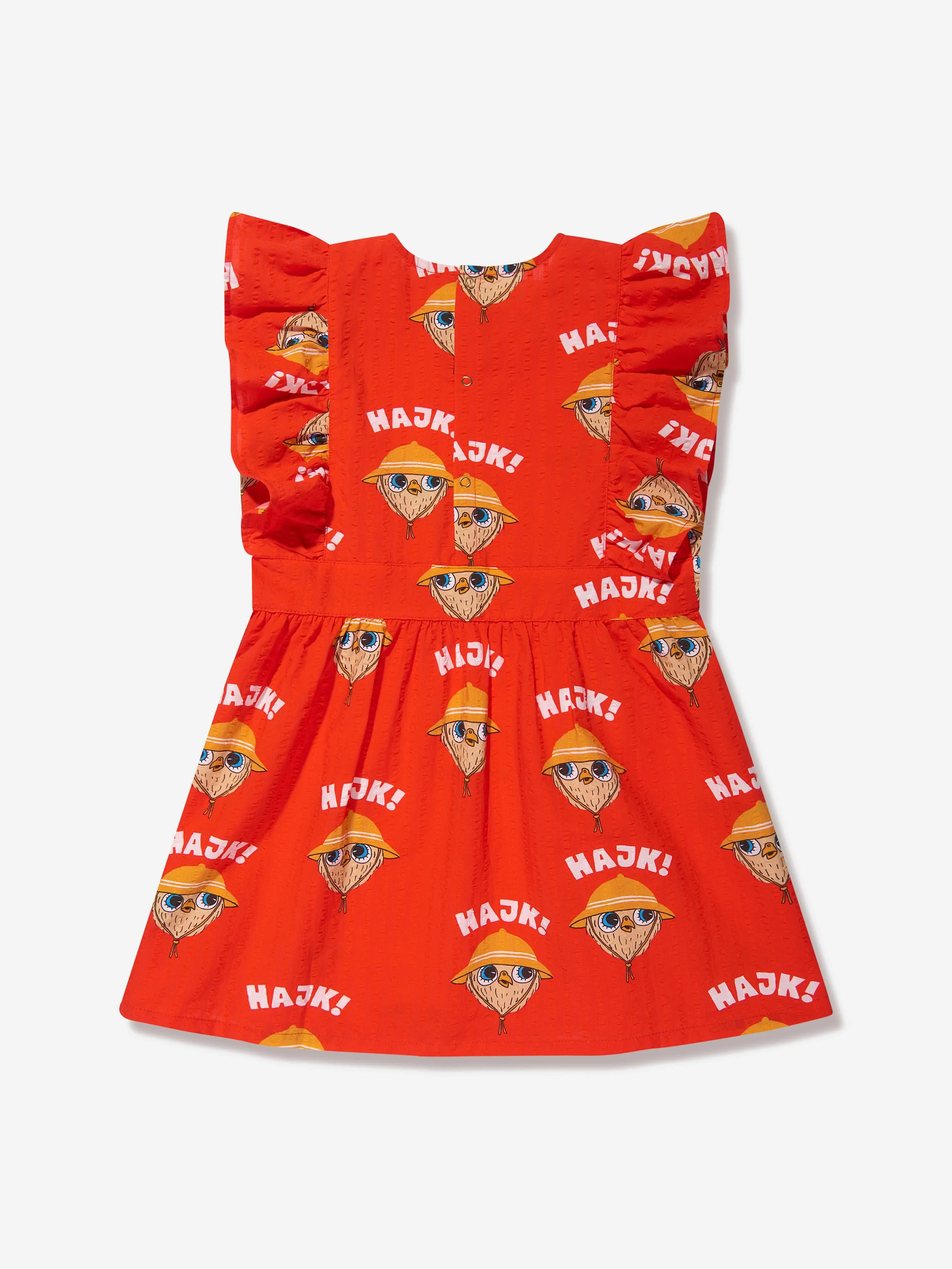 Mini Rodini Mädchen Hike Gewebtes Rüschenkleid in Rot