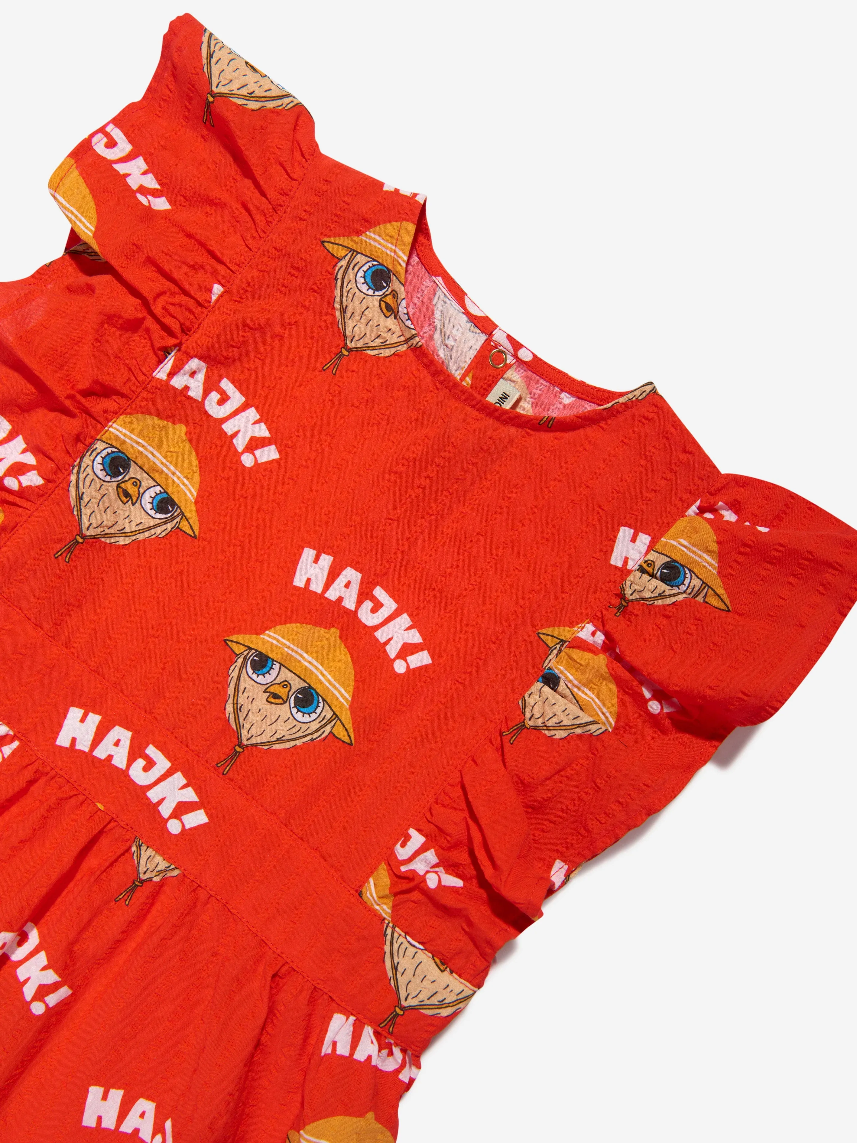 Mini Rodini Mädchen Hike Gewebtes Rüschenkleid in Rot