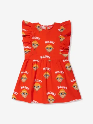 Mini Rodini Mädchen Hike Gewebtes Rüschenkleid in Rot