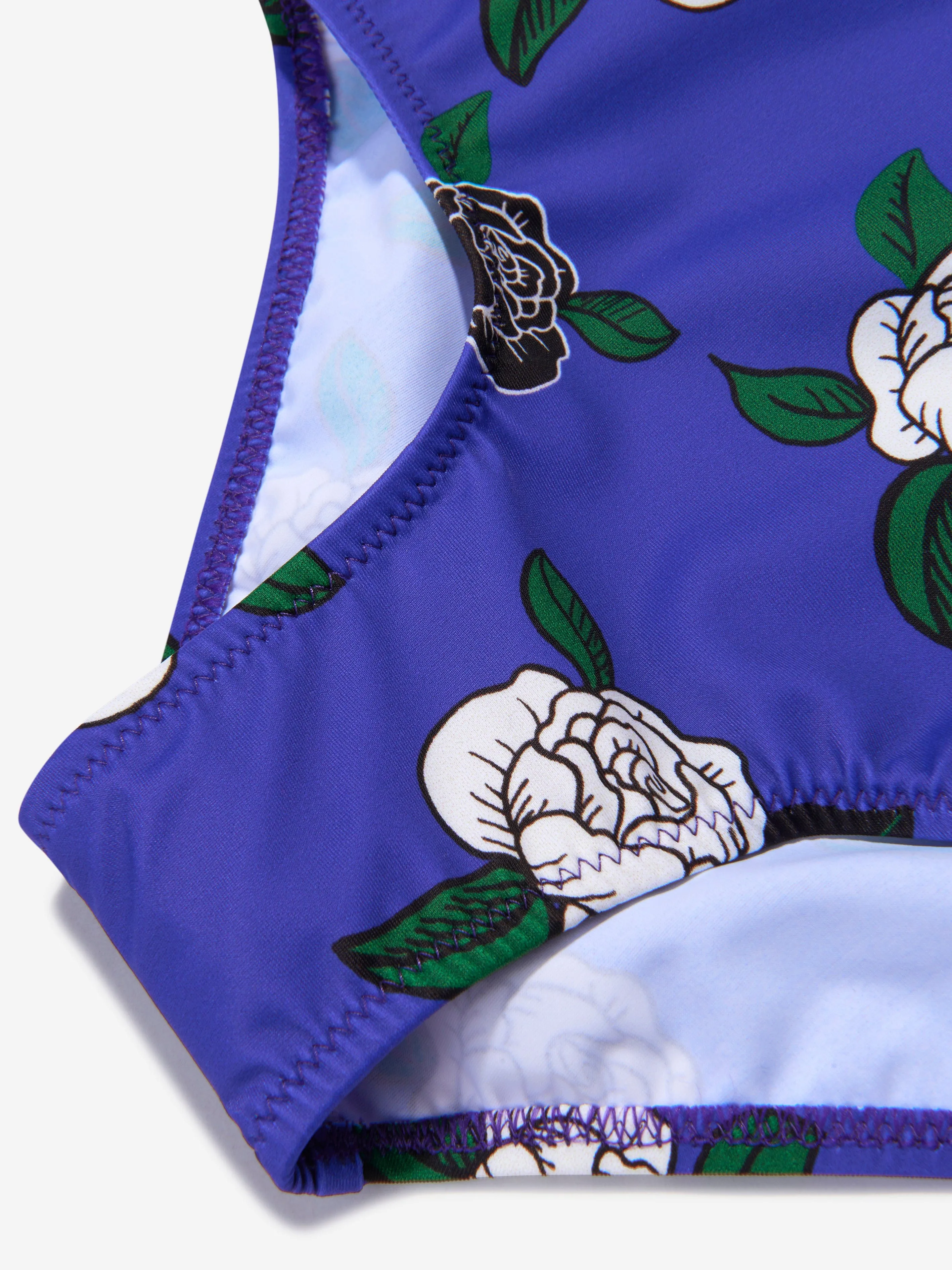 Mini Rodini Mädchen Badeanzug mit Reißverschluss und Rosenprint
