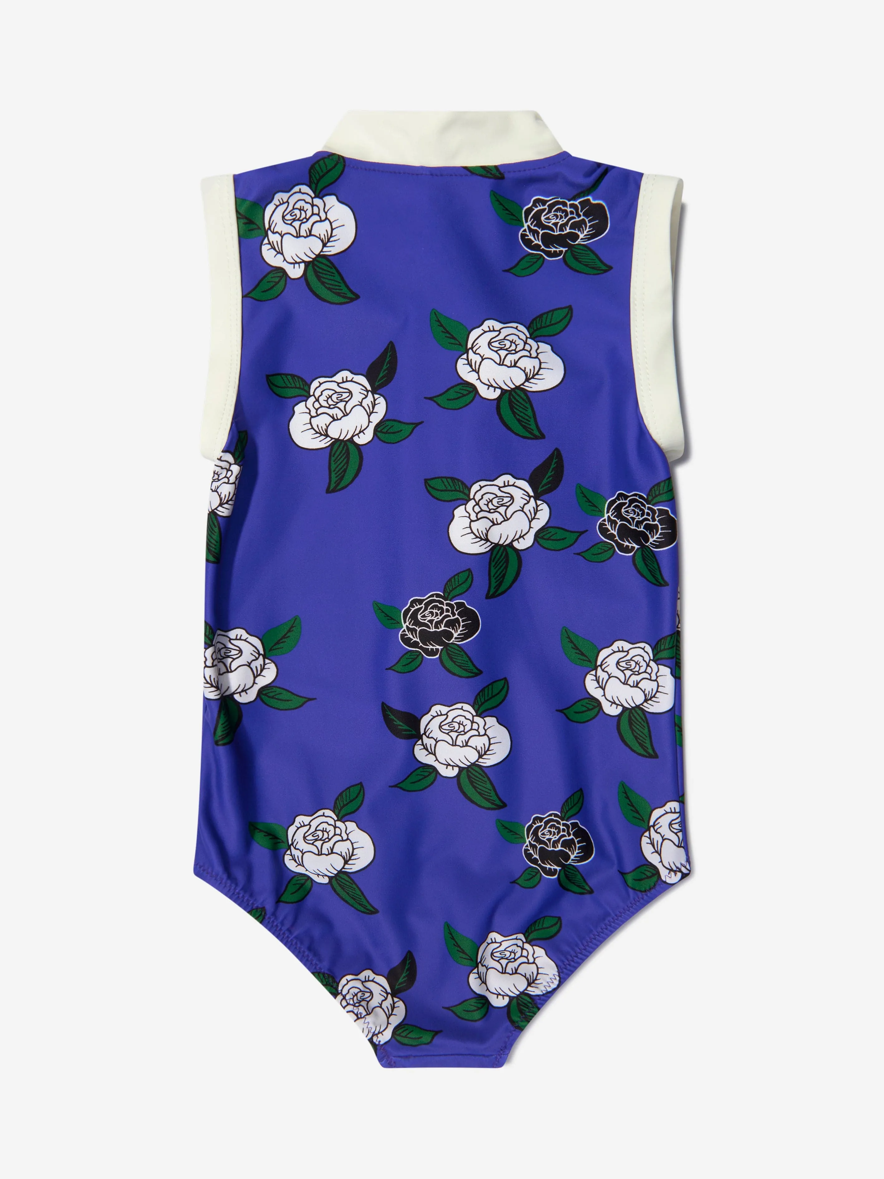 Mini Rodini Mädchen Badeanzug mit Reißverschluss und Rosenprint