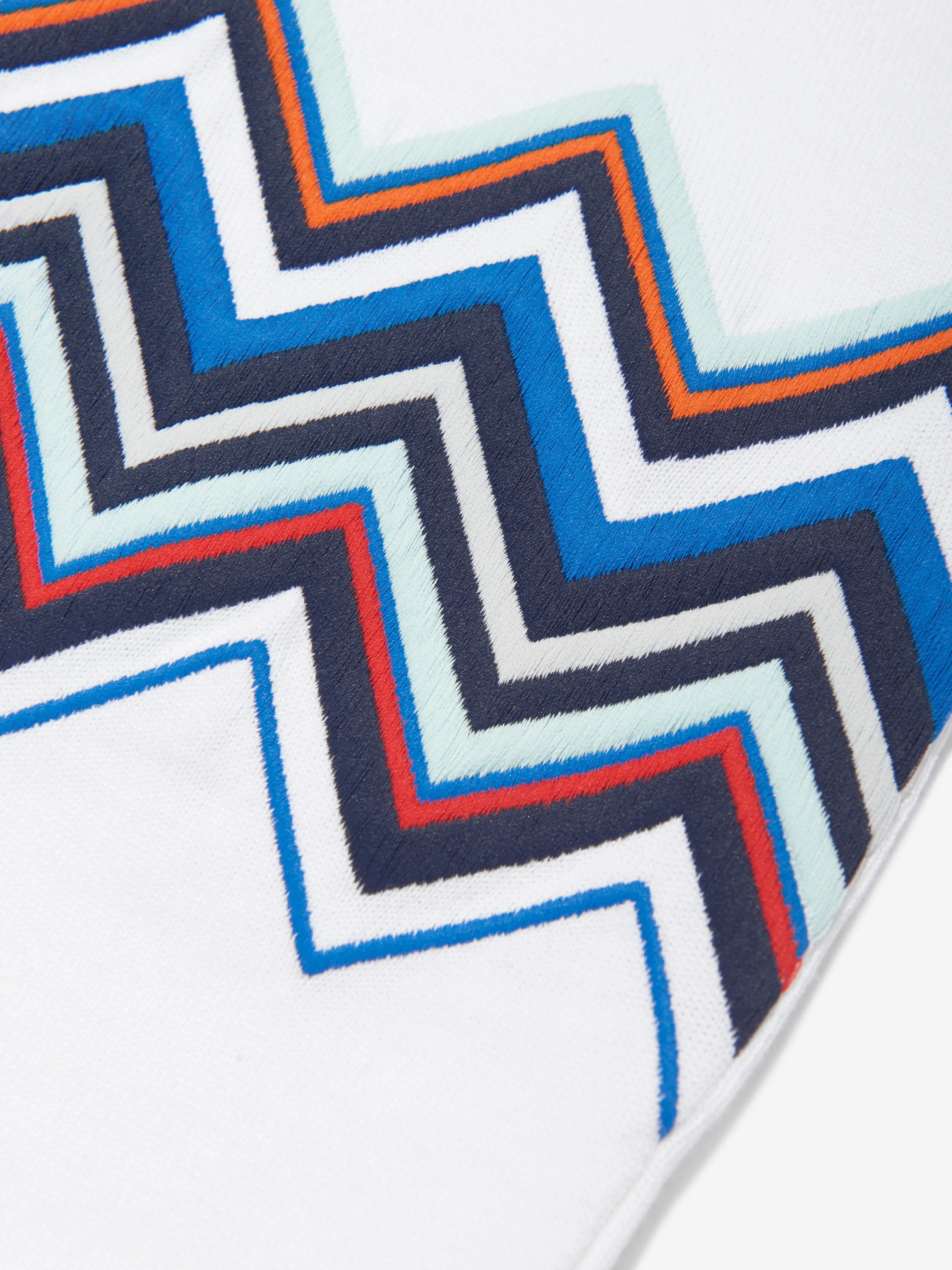 Missoni Boys Zickzack-Strick-Polohemd in Weiß