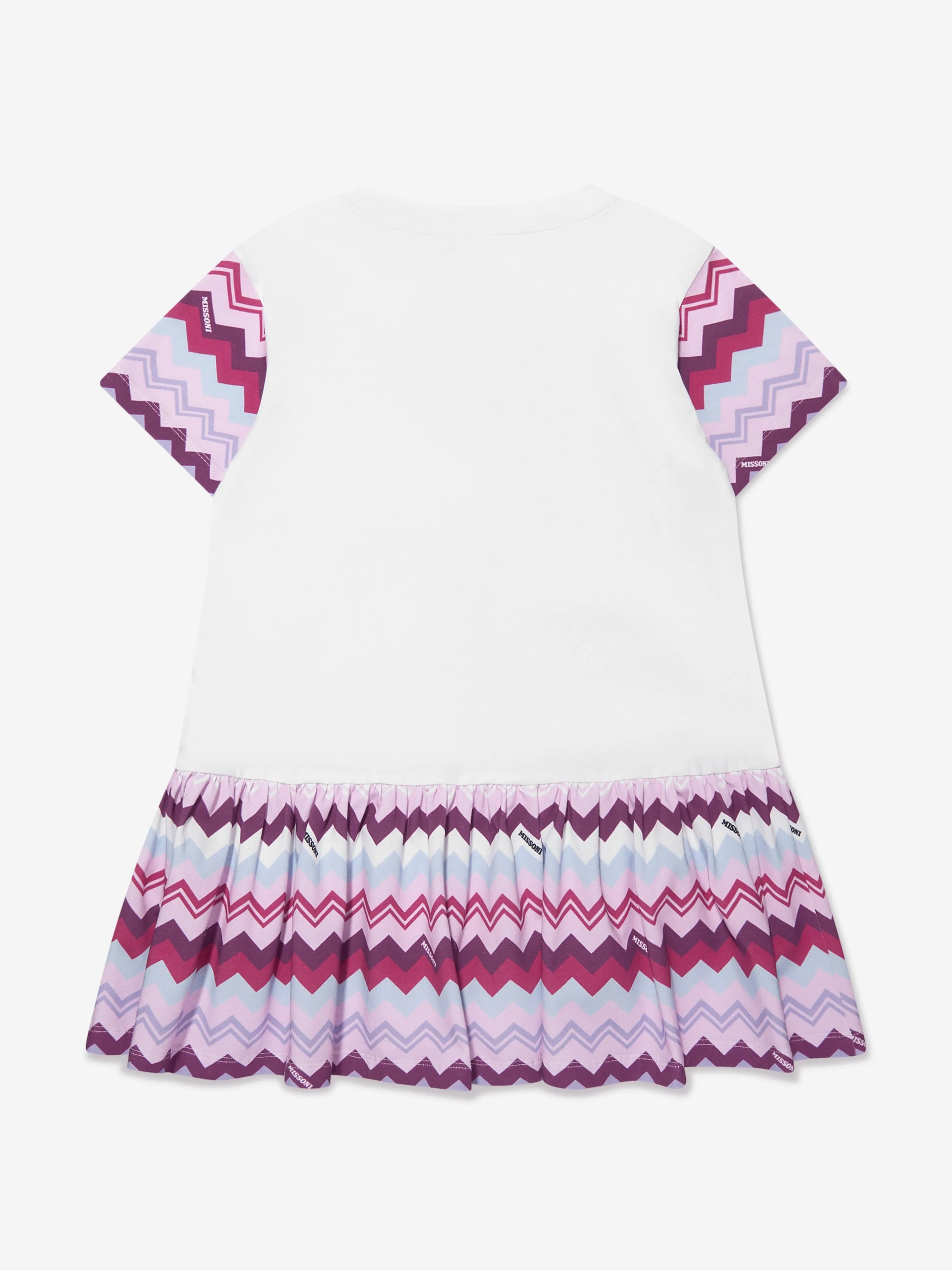 Missoni Girls Zickzack-Jerseykleid in Weiß