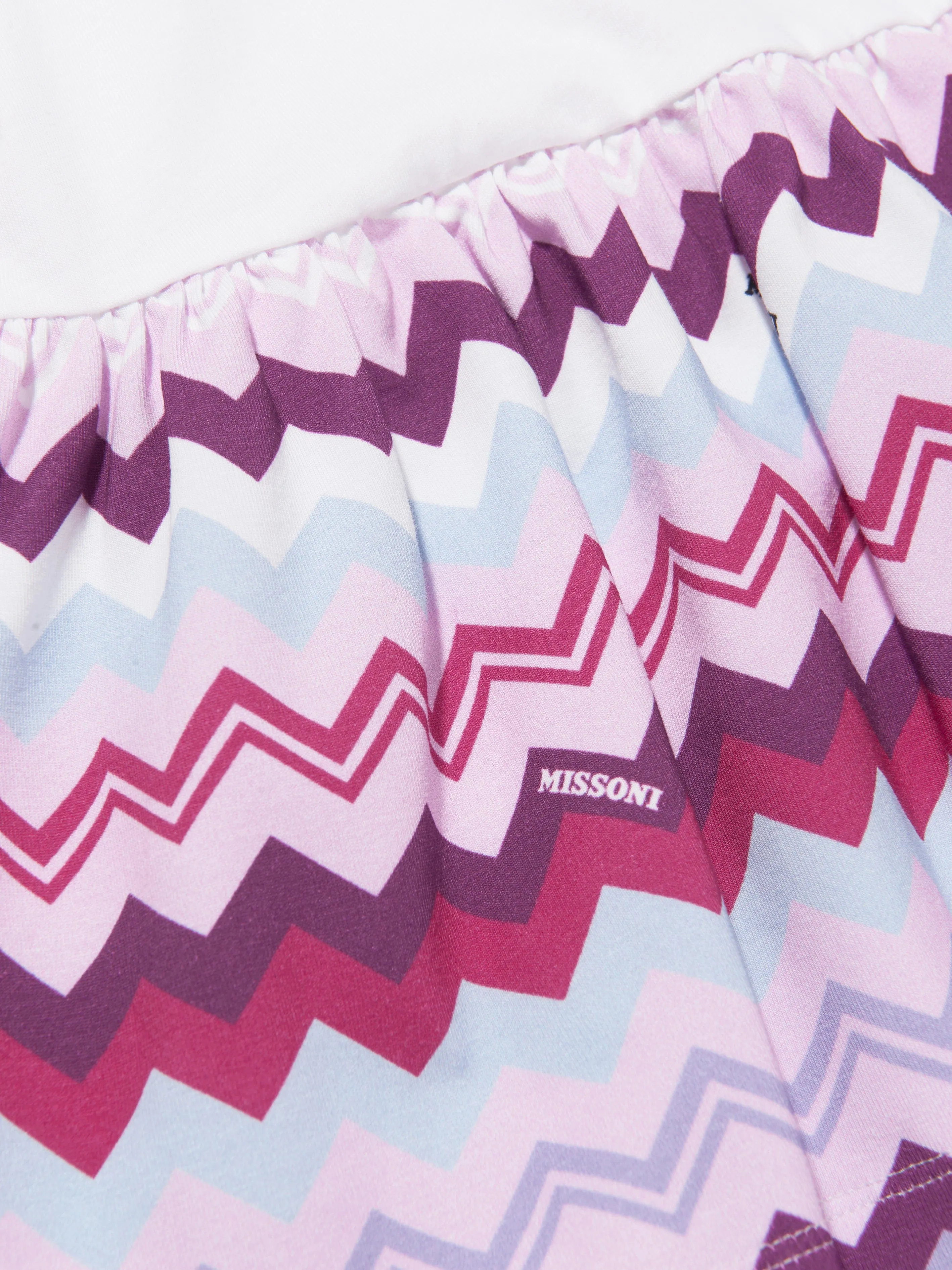 Missoni Girls Zickzack-Jerseykleid in Weiß