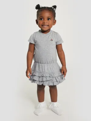 Moncler Enfant Baby Girls Rüschen-T-Shirt-Kleid in Grau