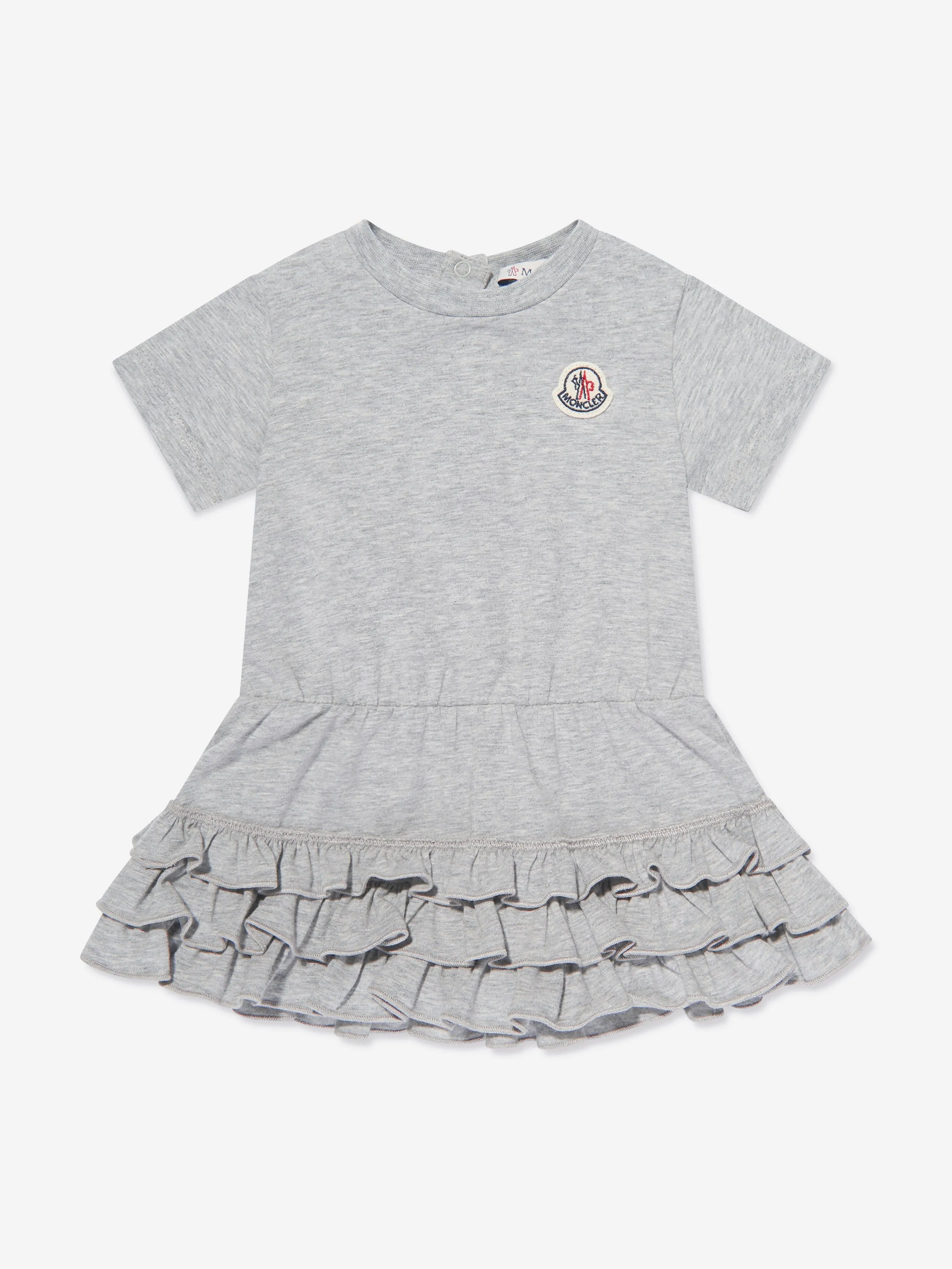 Moncler Enfant Baby Girls Rüschen-T-Shirt-Kleid in Grau