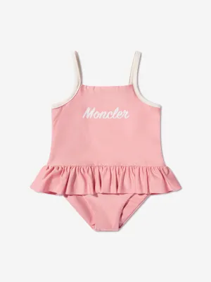 Moncler Enfant Badeanzug mit Logo für Baby-Mädchen in Rosa