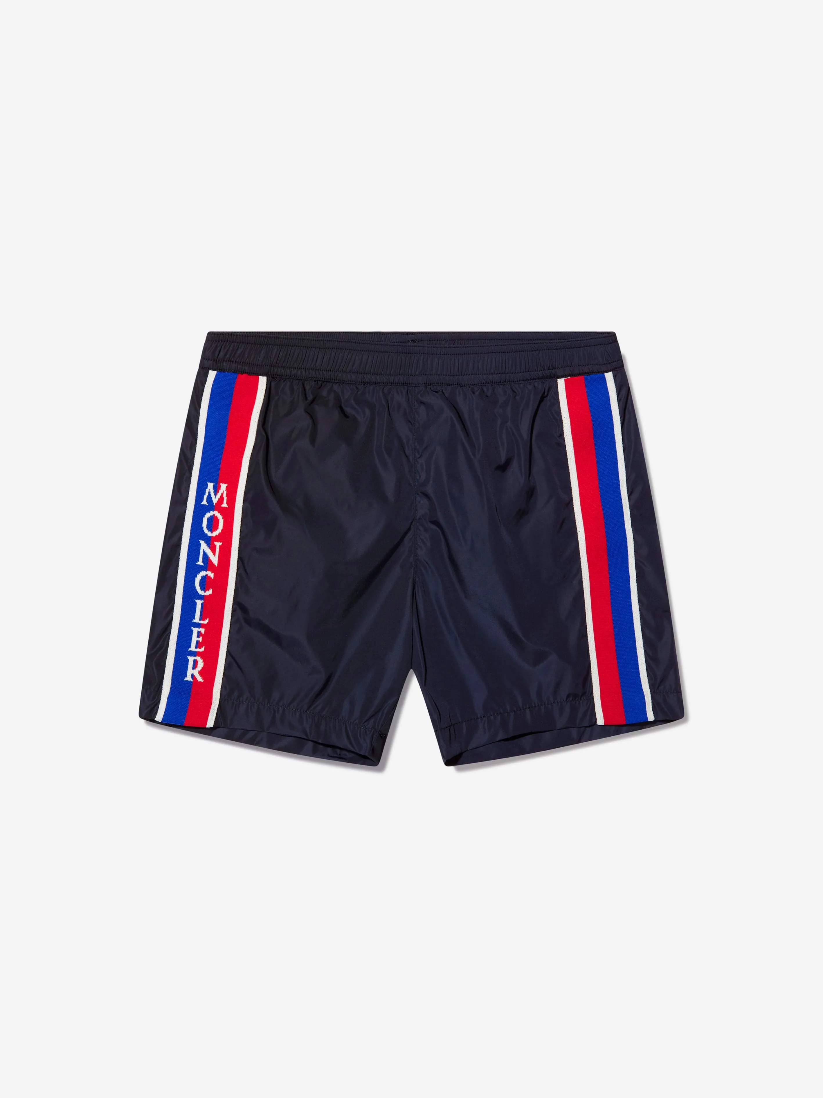 Moncler Enfant Jungen Logo Badeshorts in Marine