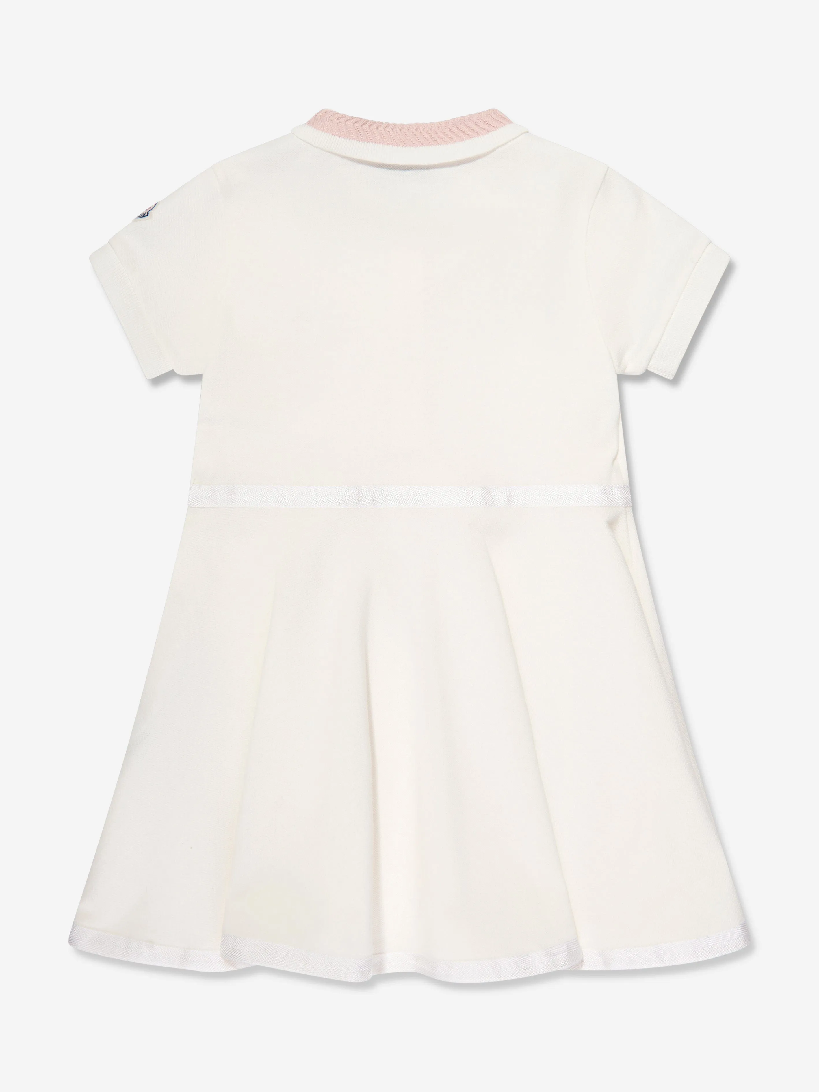 Moncler Enfant Mädchen Logo Polo-Kleid in Weiß