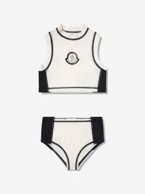 Moncler Enfant Mädchen Sonnenschutz-Tankini in Weiß
