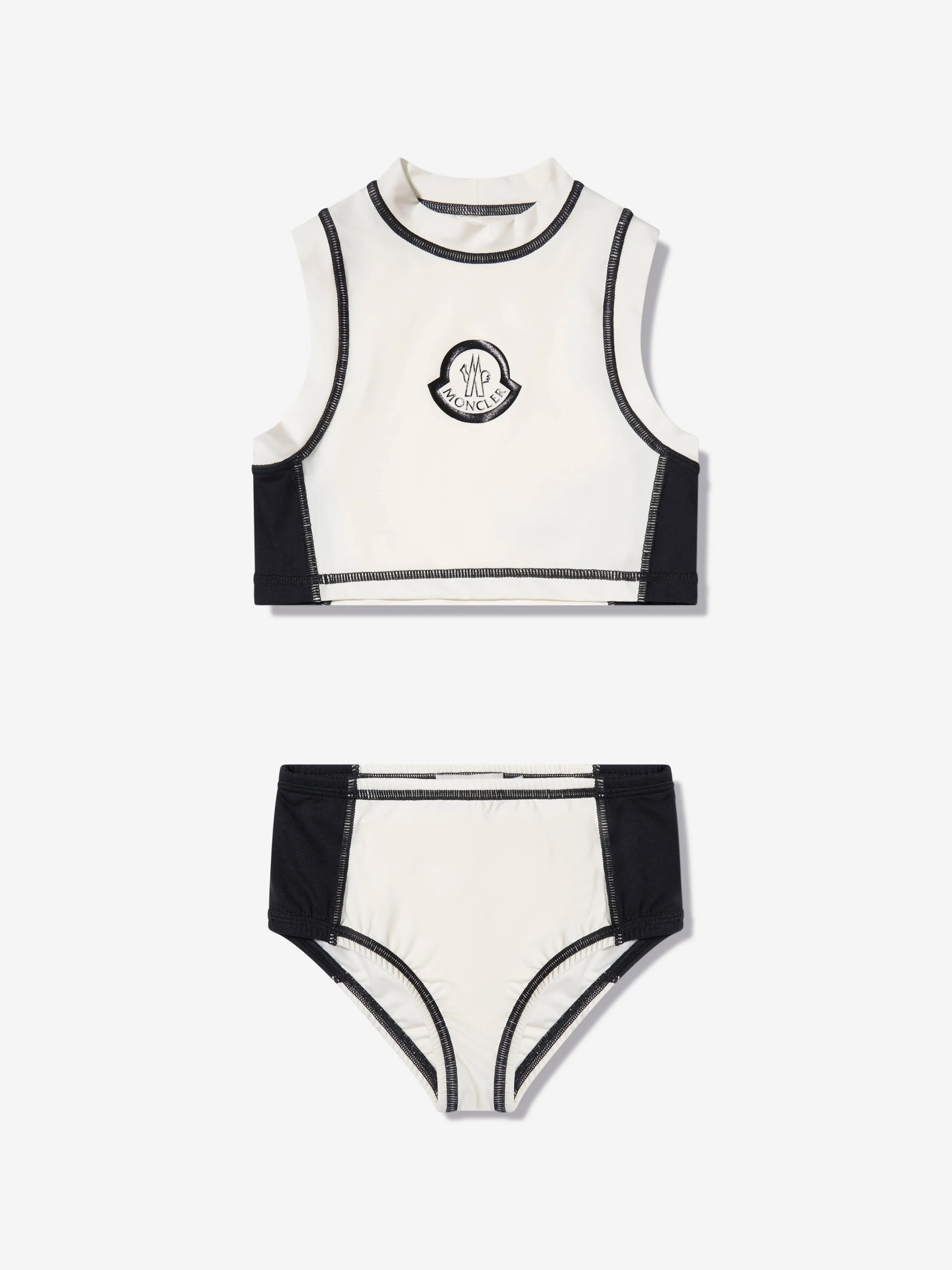 Moncler Enfant Mädchen Sonnenschutz-Tankini in Weiß