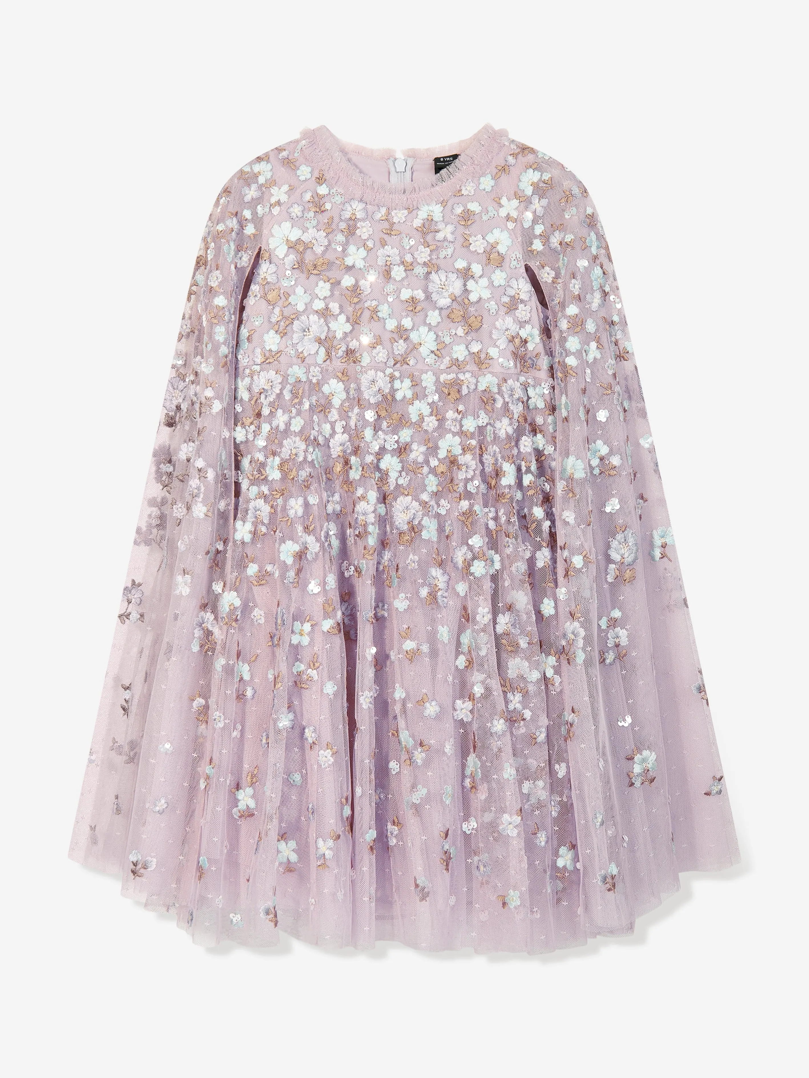 Needle & Thread Mädchen Dahlia Ditsy Cape Kleid in Rosa