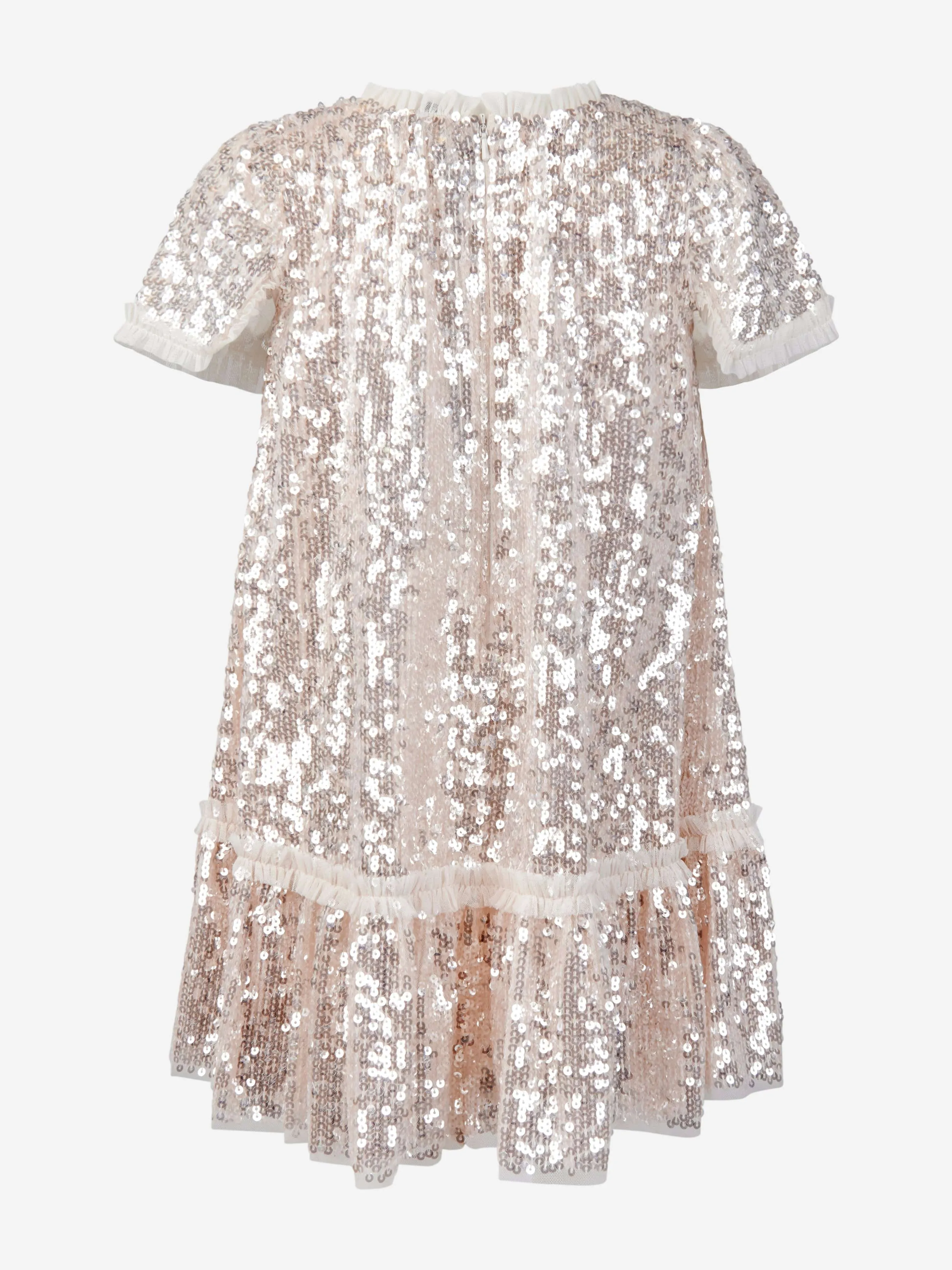 Needle & Thread Mädchen Mila Glanzkleid in Creme