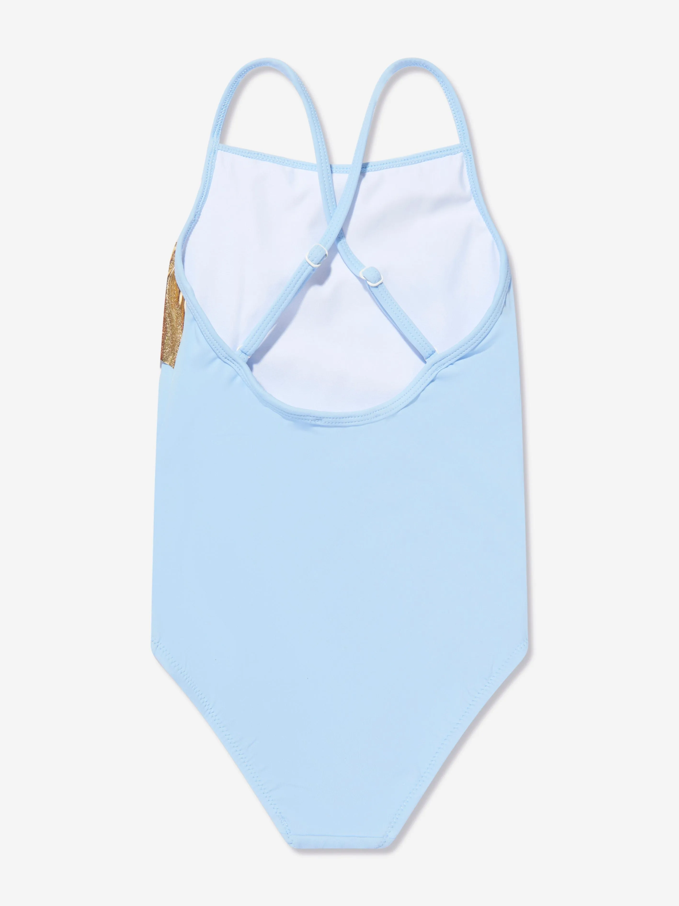 Nessi Byrd Mädchen Rüschen Criss Cross Gina Badeanzug in Blau