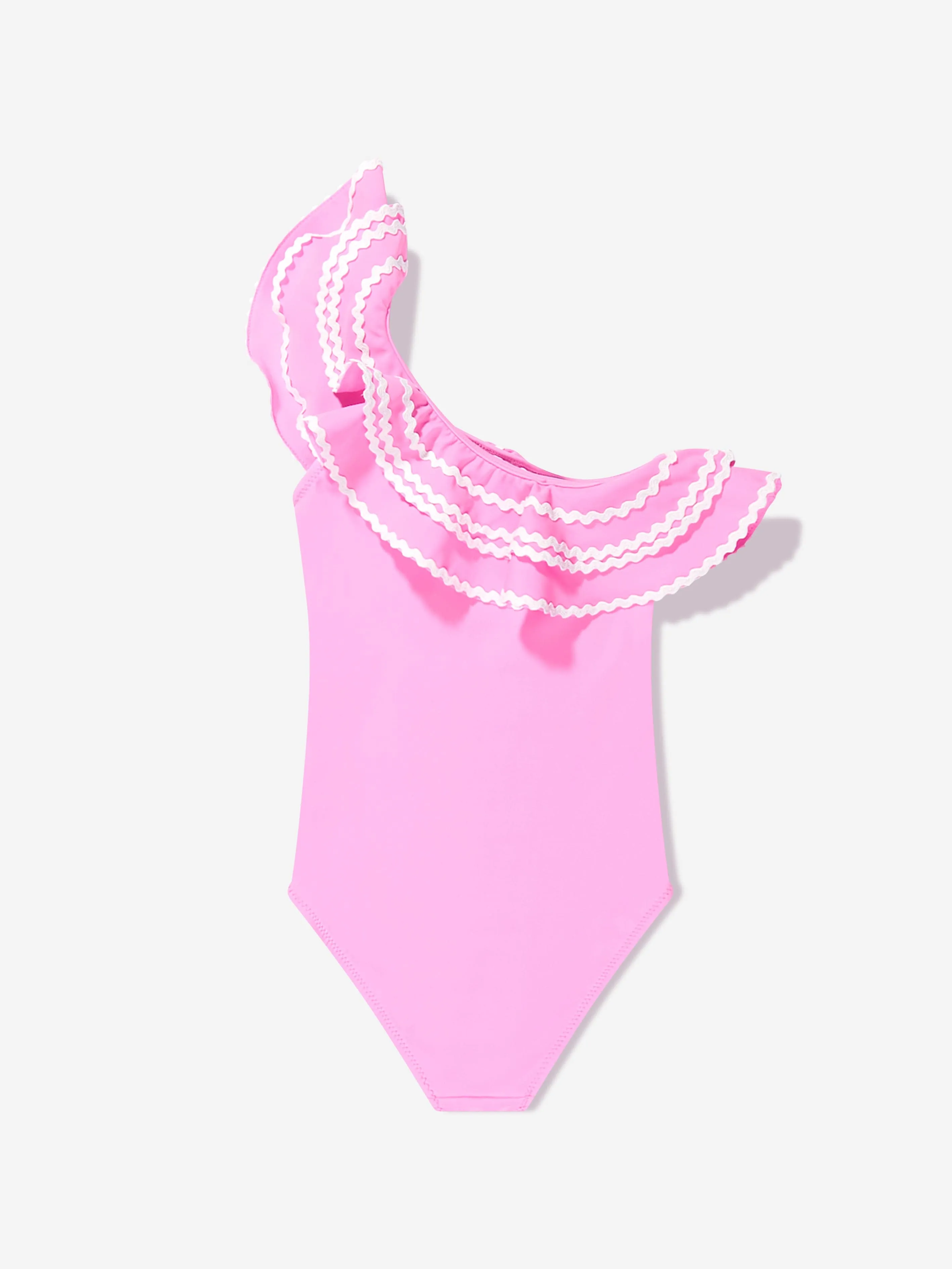 Nessi Byrd Mädchen Ein Schulter Rüschen Eliza Badeanzug in Rosa
