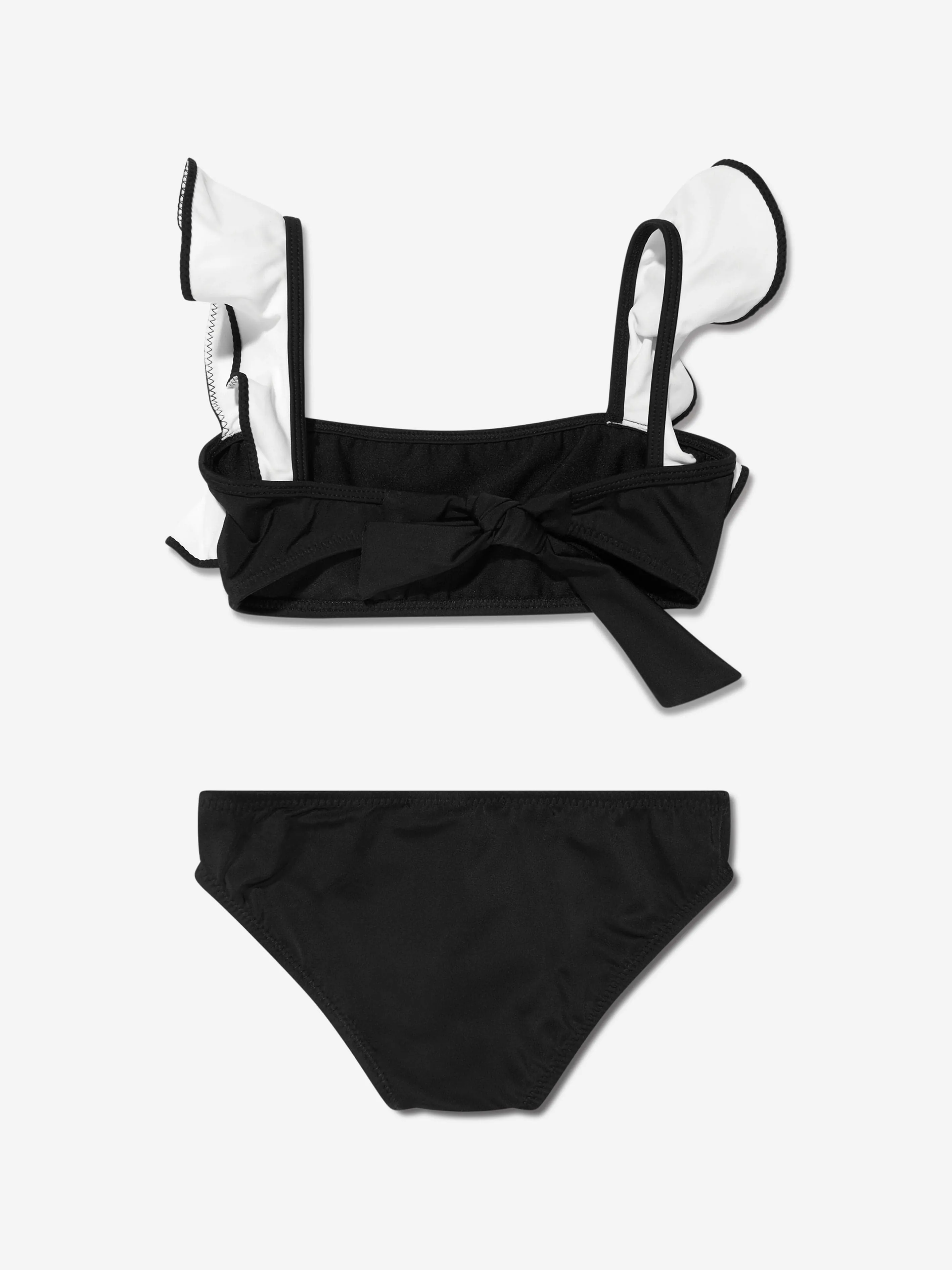 Nessi Byrd Mädchen Oppa Rüschen-Bikini in Schwarz