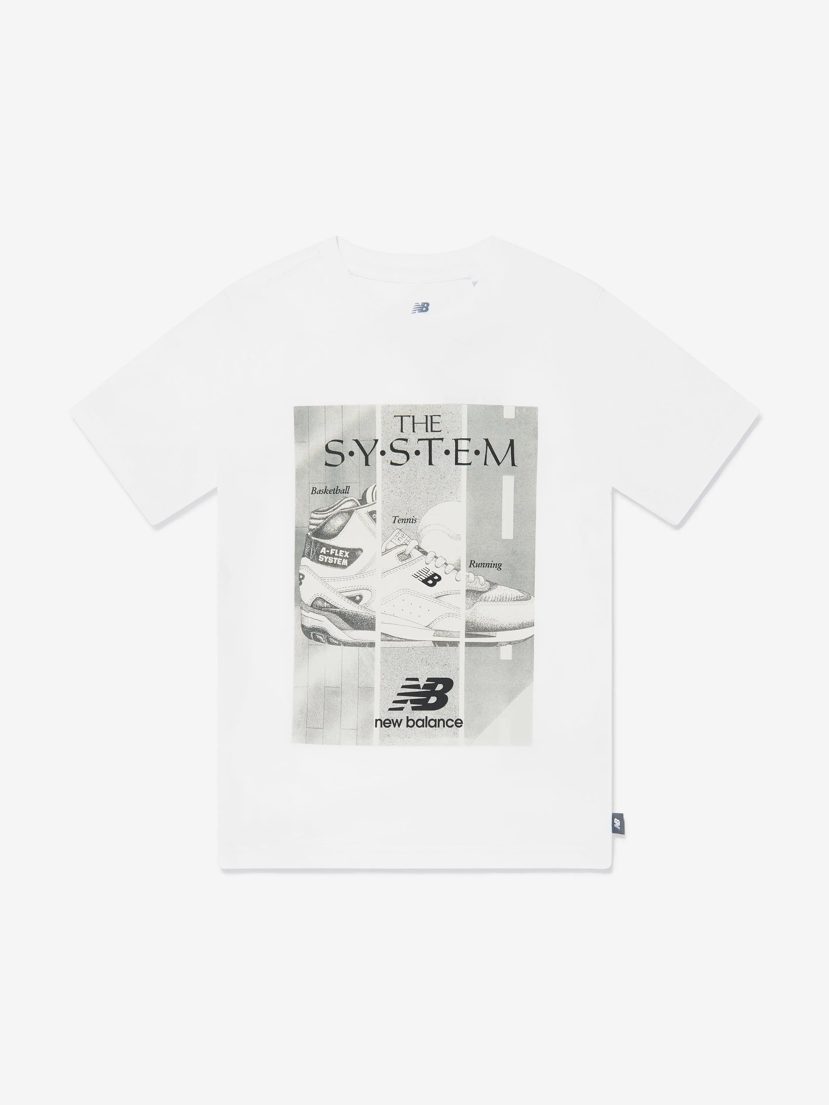New Balance Jungen The System Grafik T-Shirt und Shorts Set in Weiß