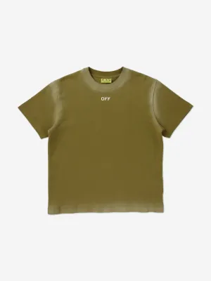 Off-White Boys Off Stamp T-Shirt in Grün
