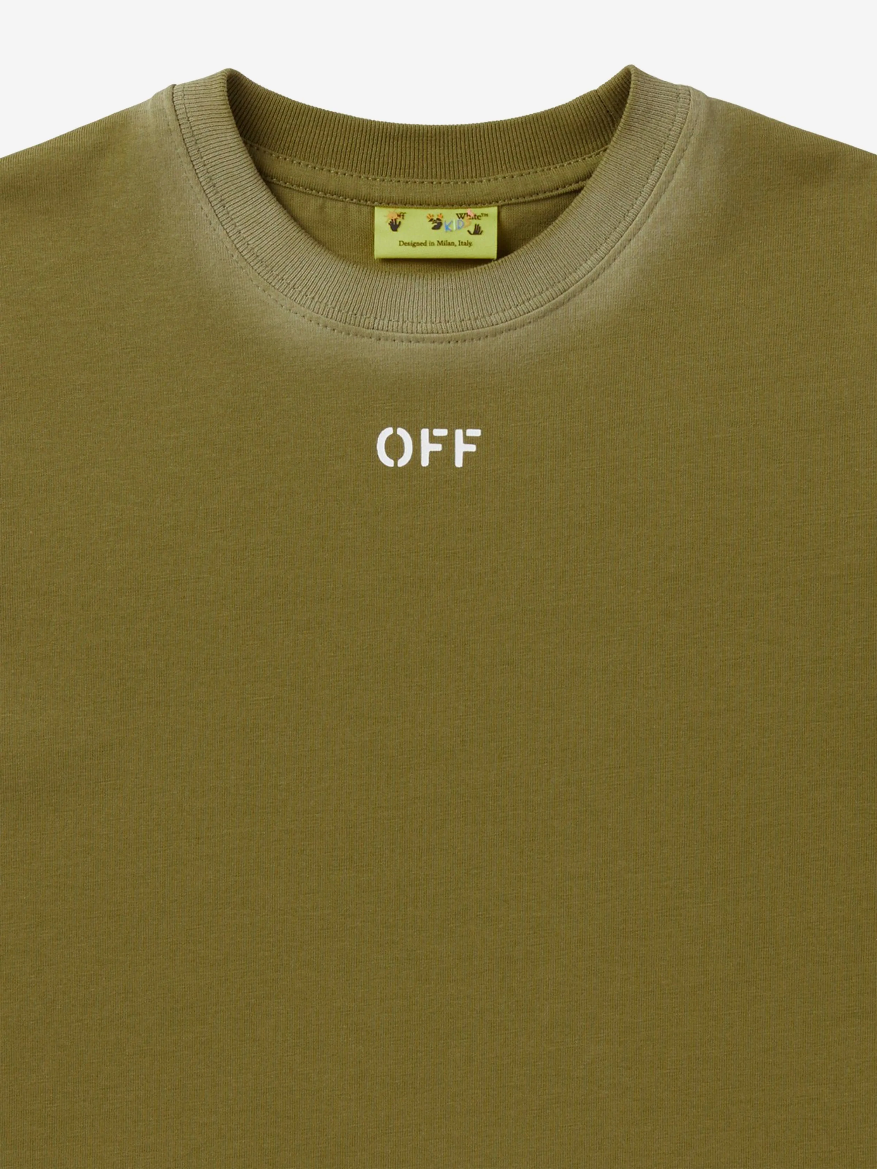 Off-White Boys Off Stamp T-Shirt in Grün