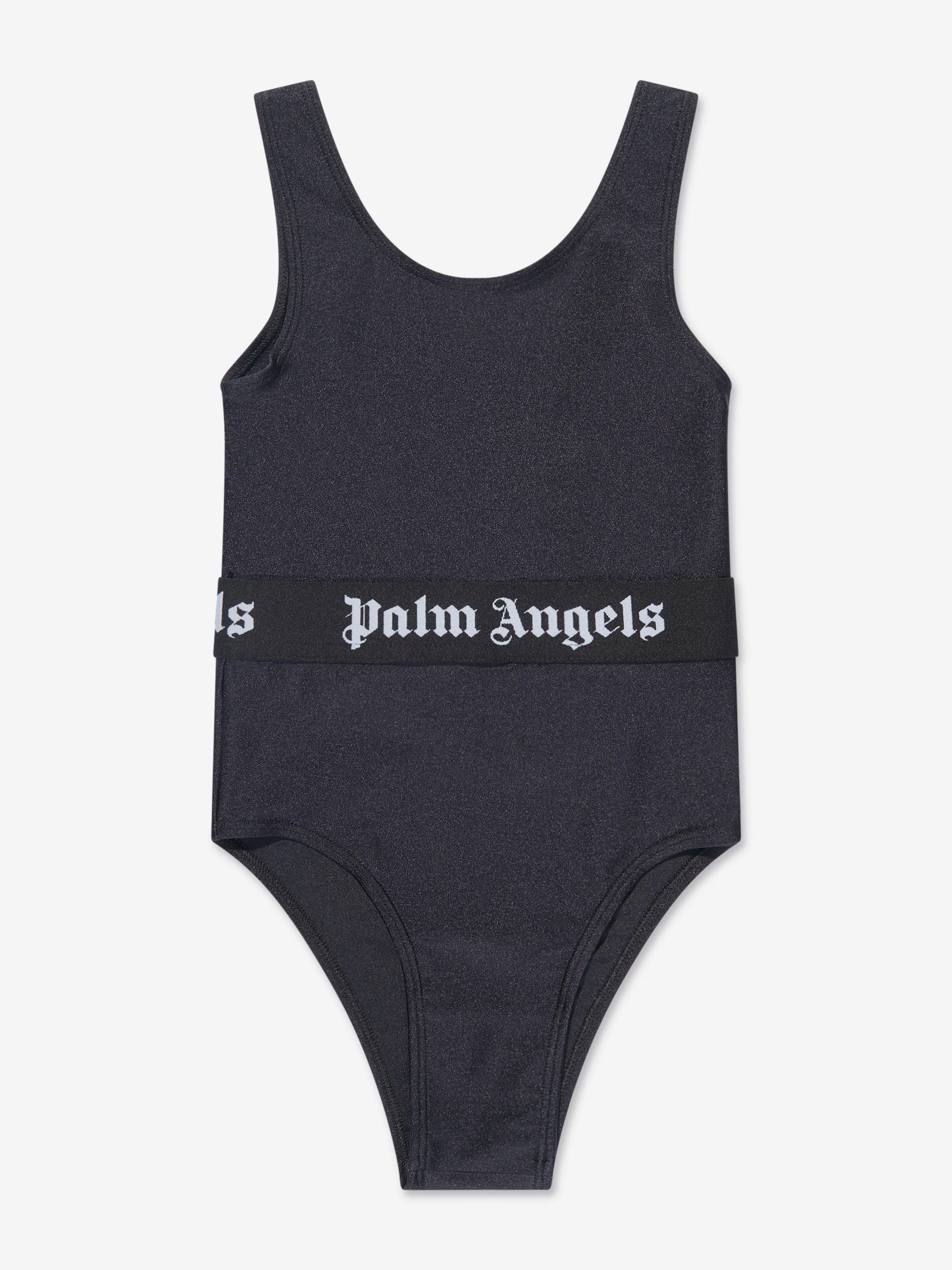 Palm Angels Mädchen Logo Band Badeanzug in Schwarz