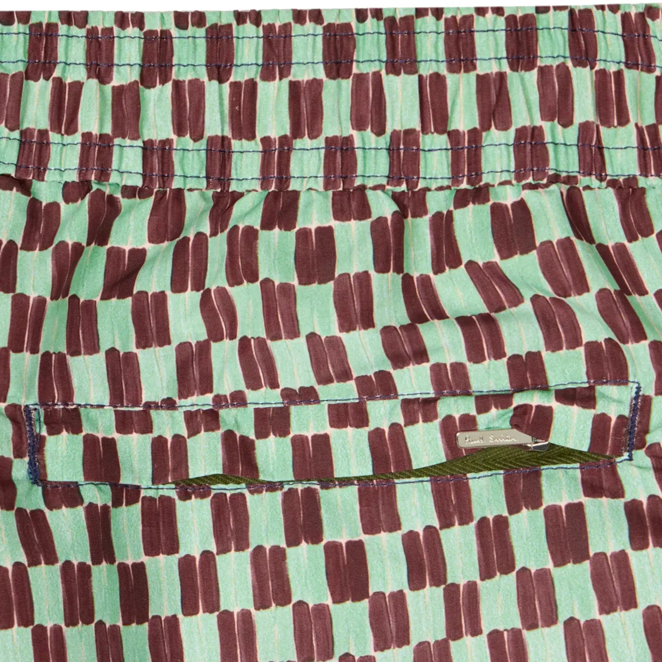 Paul Smith Badehose mit geometrischem Muster in Flaschengrün