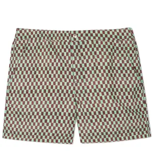 Paul Smith Badehose mit geometrischem Muster in Flaschengrün