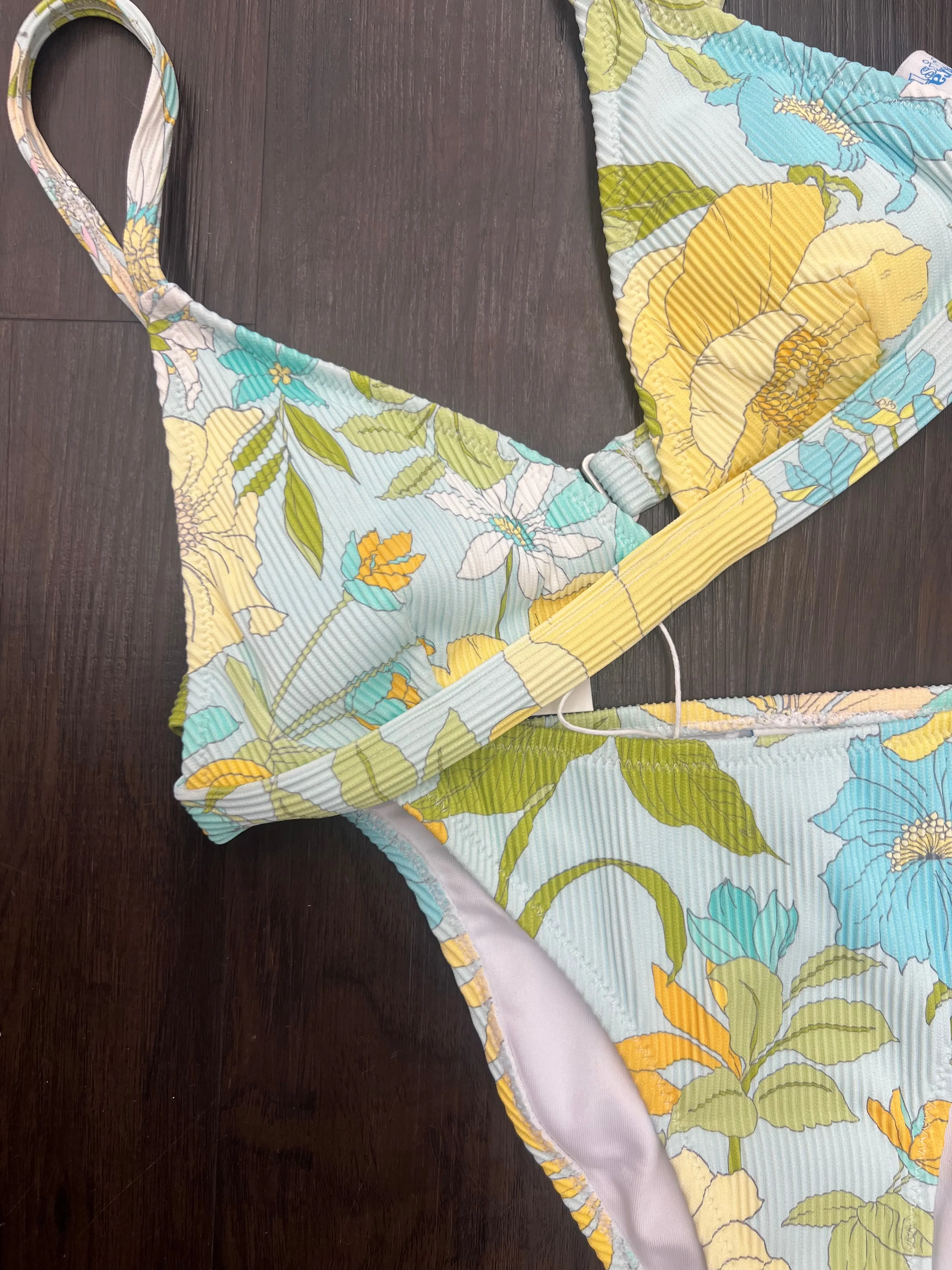 POOLSIDE PARADISO Palm Springs seitlich gebundener Bikini-Boden - Sonnenblume