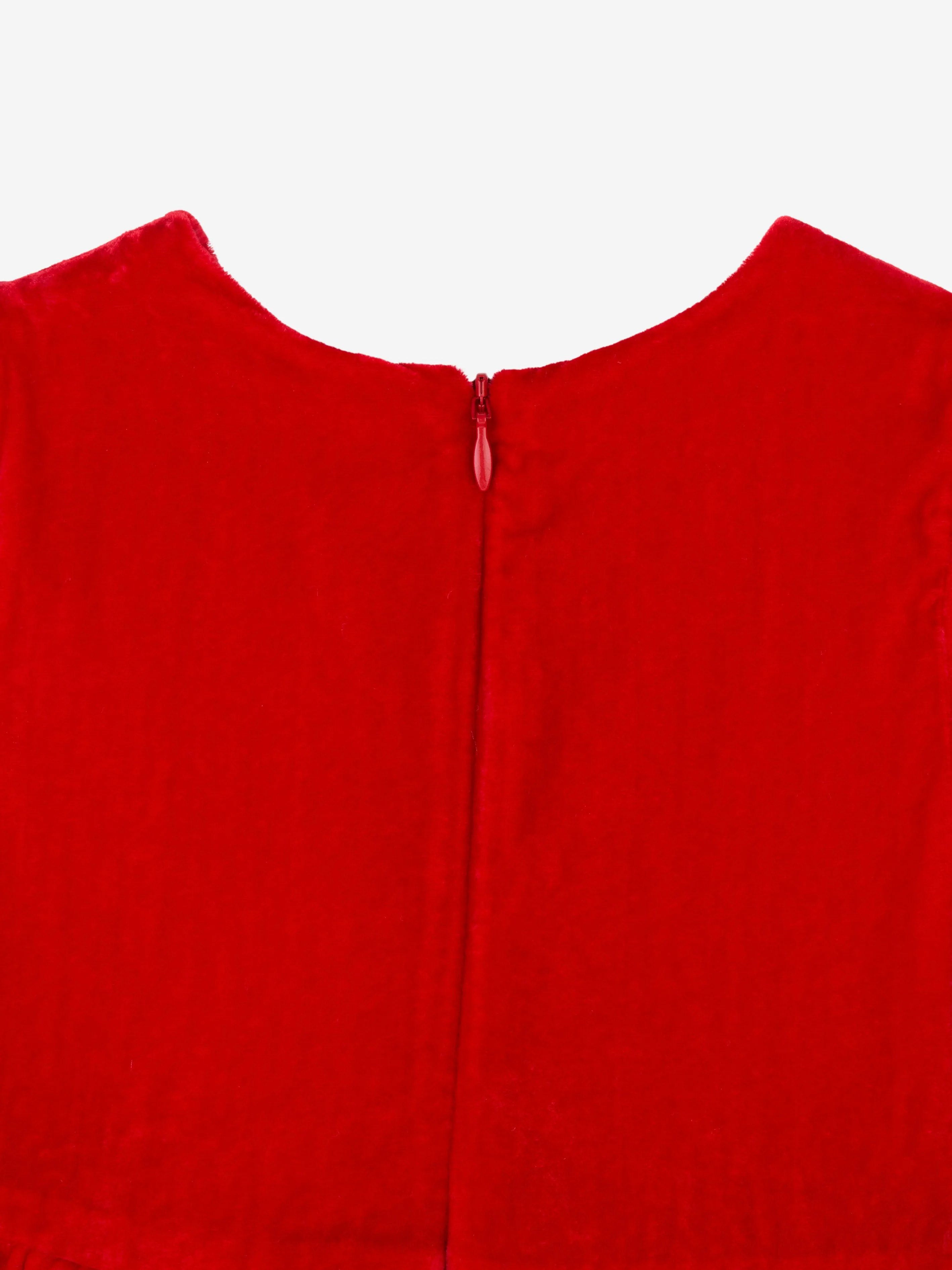 Rachel Riley Mädchen Karo-Schleifen Samtkleid in Rot