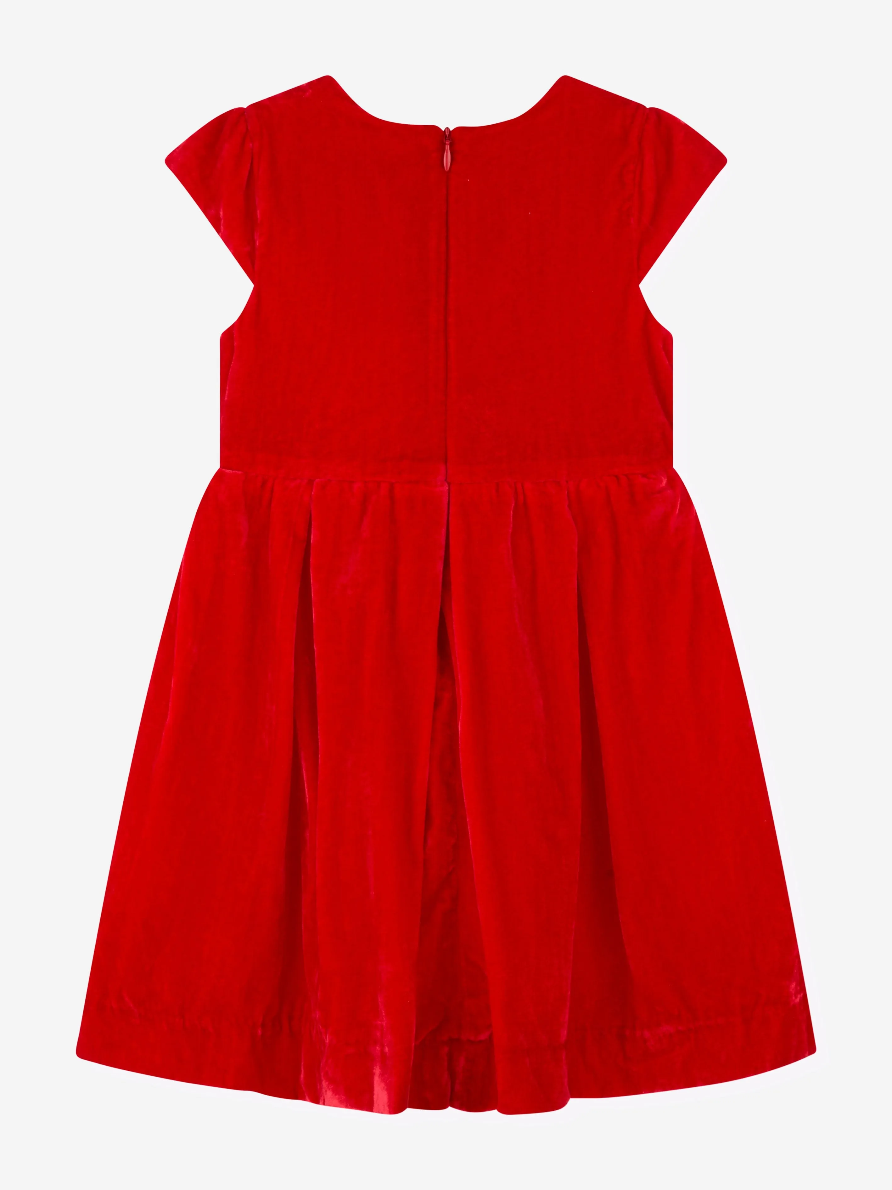 Rachel Riley Mädchen Karo-Schleifen Samtkleid in Rot