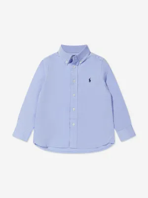 Ralph Lauren Jungen Blaues Baumwoll-Oxford-Hemd