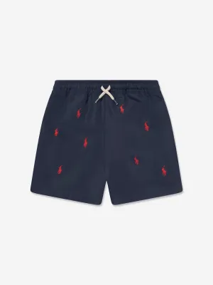 Ralph Lauren Jungen Logo Badeshorts in Marine