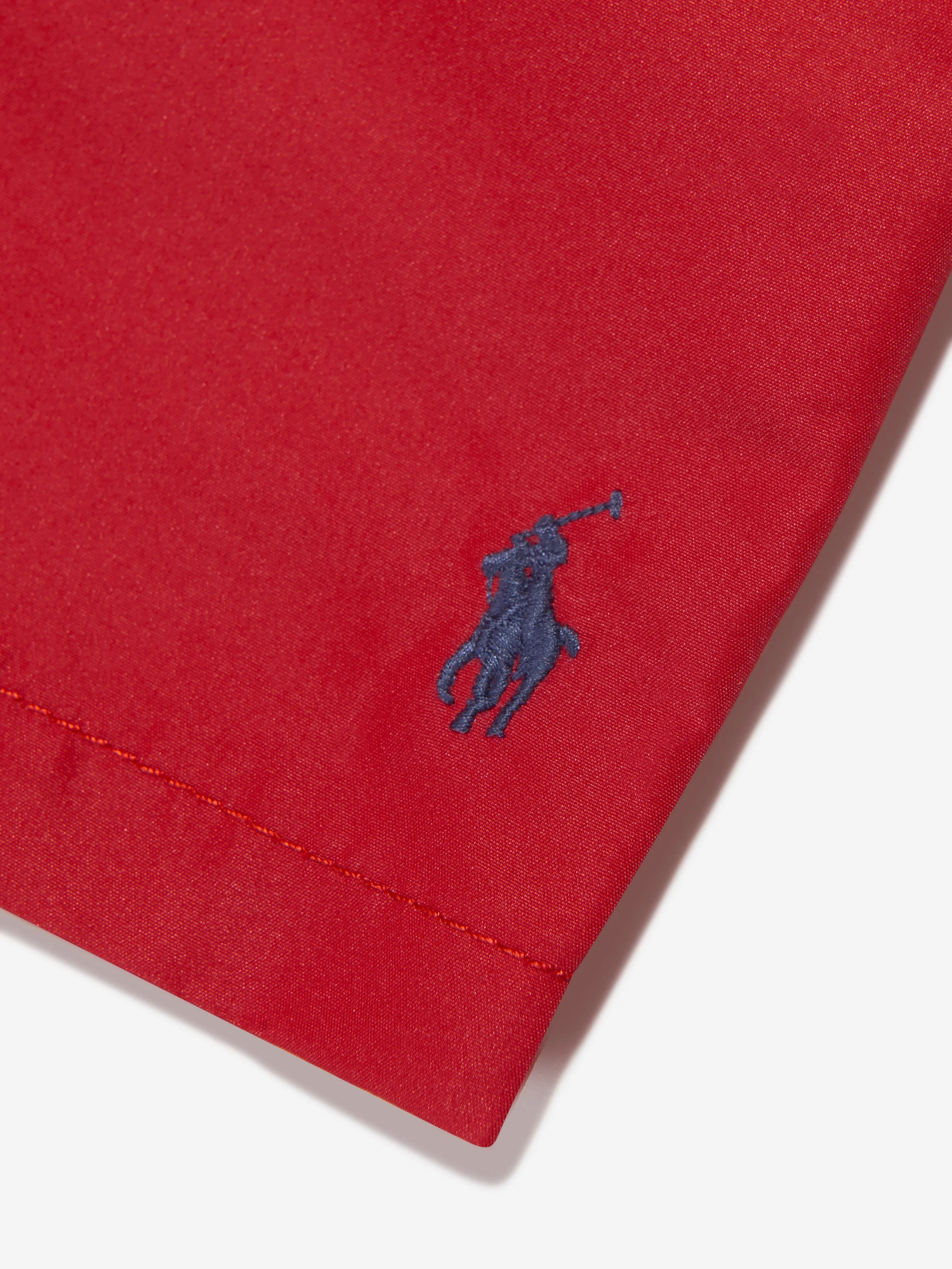 Ralph Lauren Jungen Logo Badeshorts in Rot