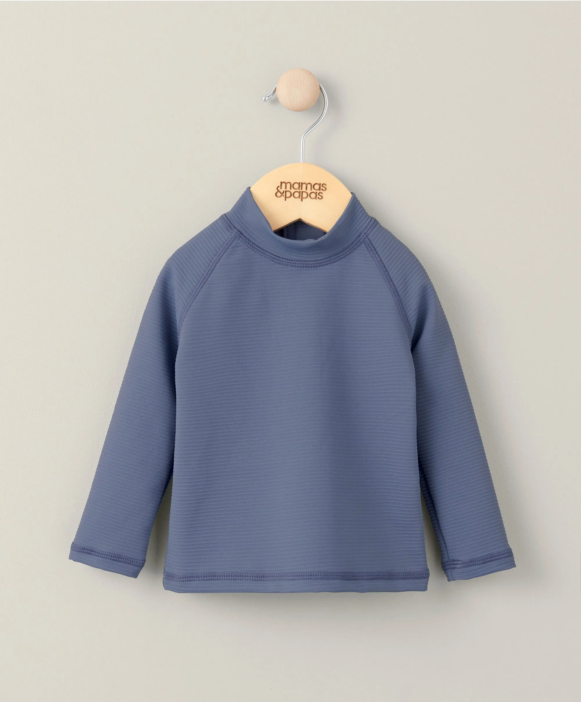 Geripptes Ausschlag-Oberteil Badebekleidung - Blau