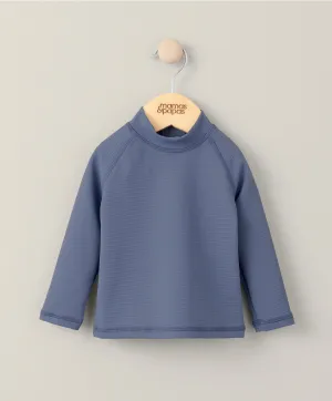 Geripptes Ausschlag-Oberteil Badebekleidung - Blau