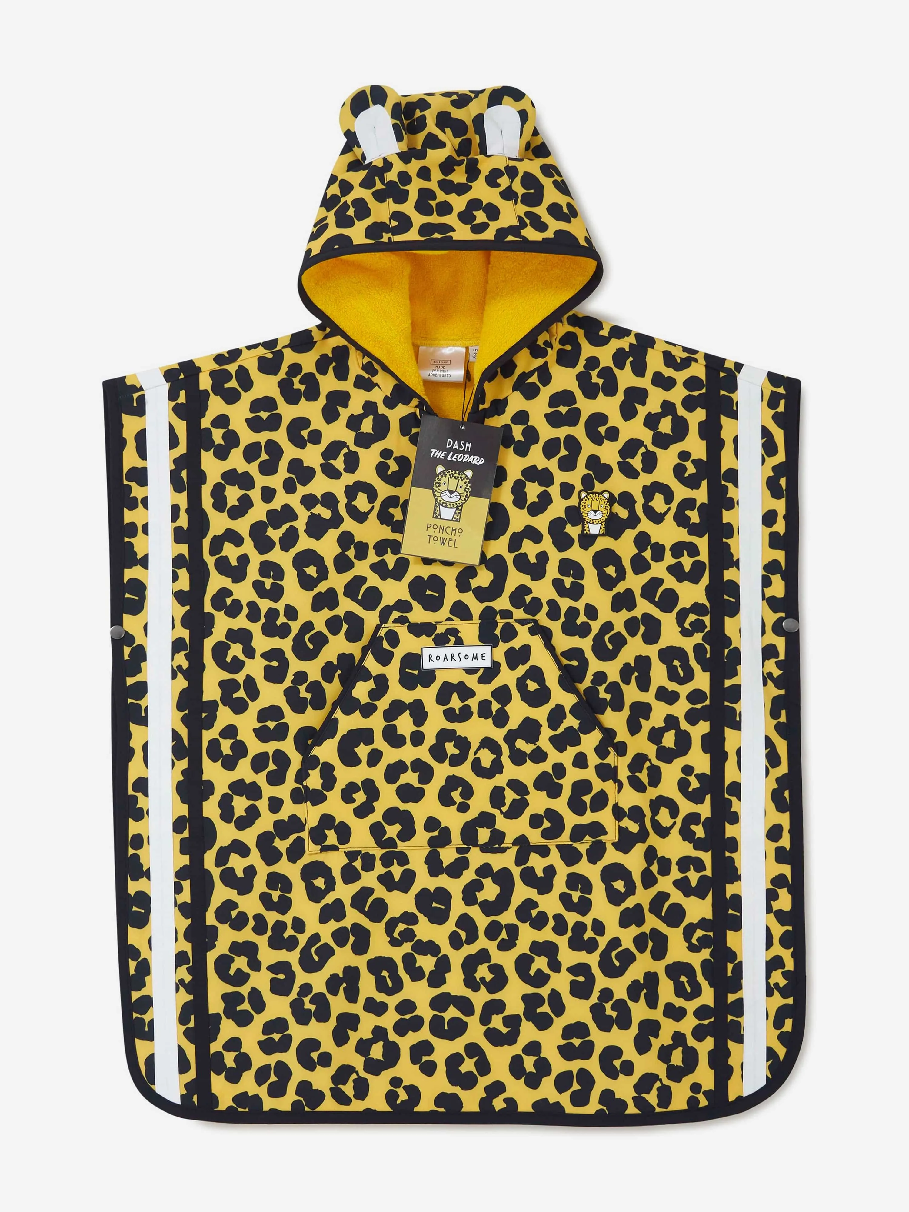 Roarsome Girls Dash Der Leoparden-Poncho-Handtuch in Gelb